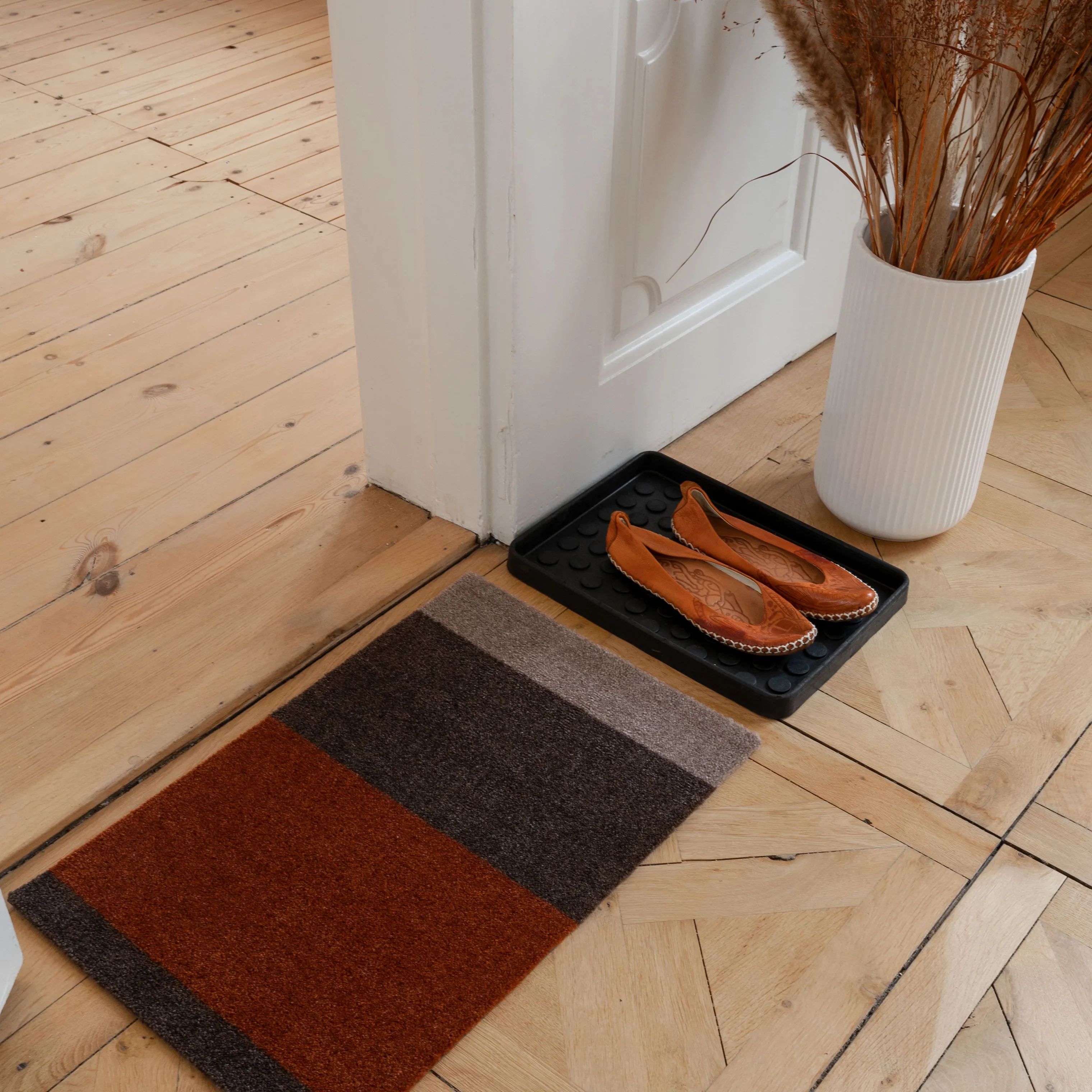 Tica Copenhagen Dørmåtter Stripes Horisontal Gulvmåtte i Terracota, B60 x L40 cm, 2