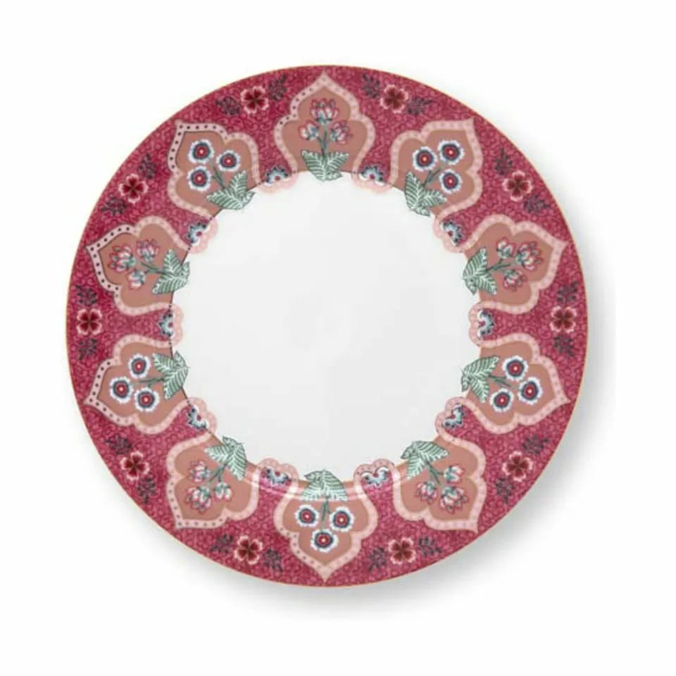 PIP Studio Frokosttallerkener Flower Festival Tallerken i Dark Pink, 21,4 cm, 1