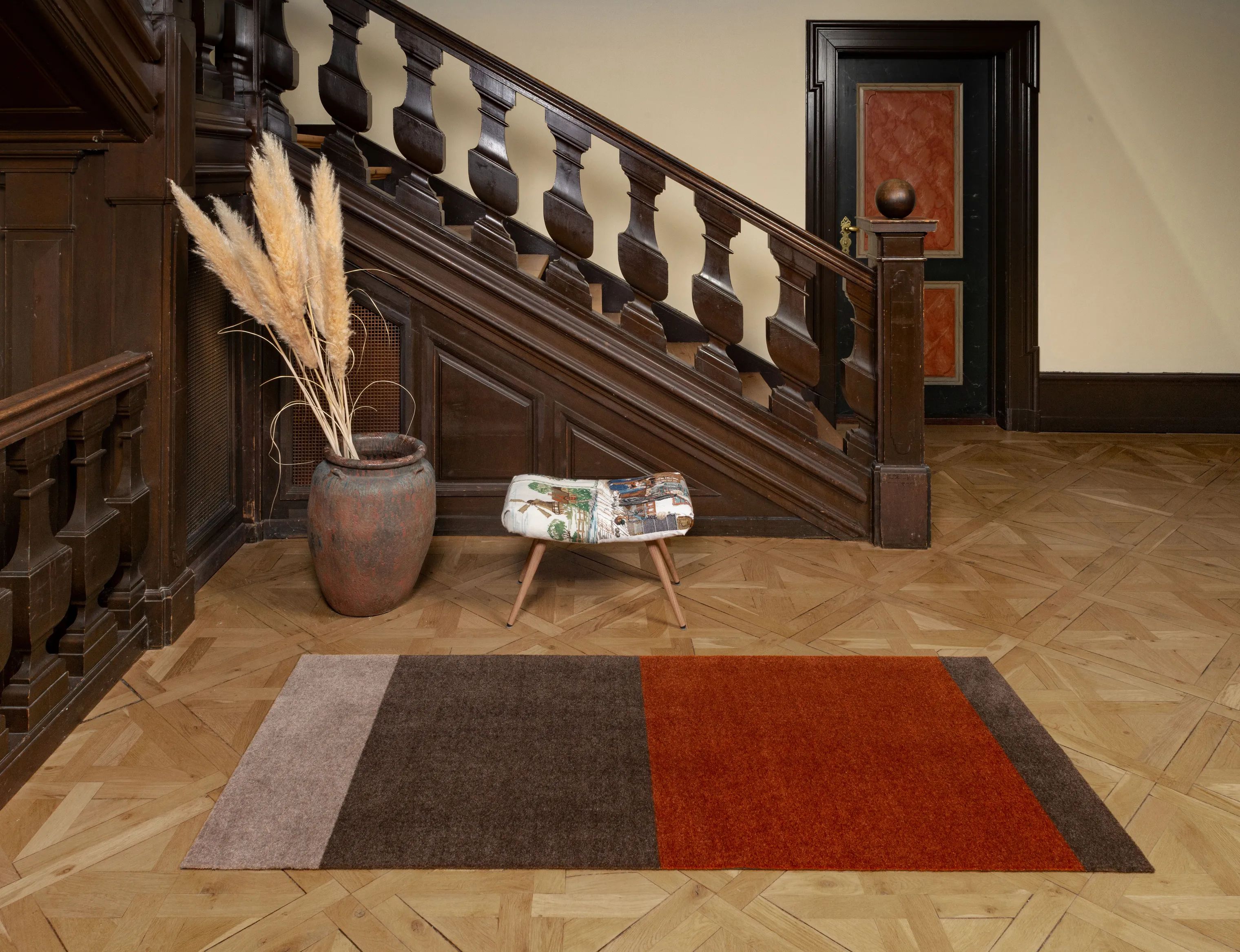 Tica Copenhagen Gulvtæpper Stripes Horisontal Gulvtæppe i Brun/terracotta, B90 x L200 cm, 4