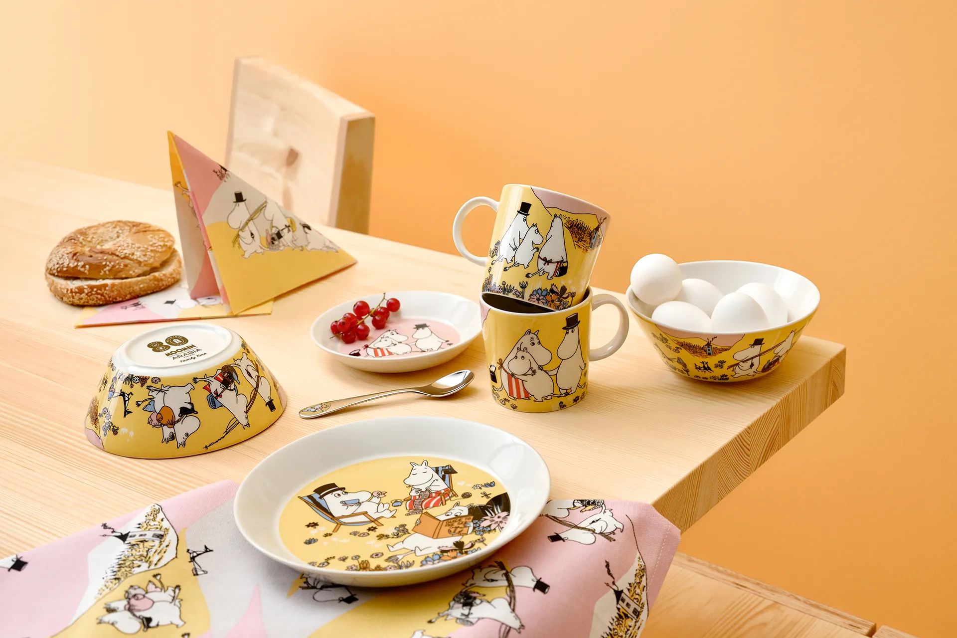 Moomin Arabia Frokosttallerkener Venner for evigt Klassisk Stelsæt - 2 dele i familietid, 2