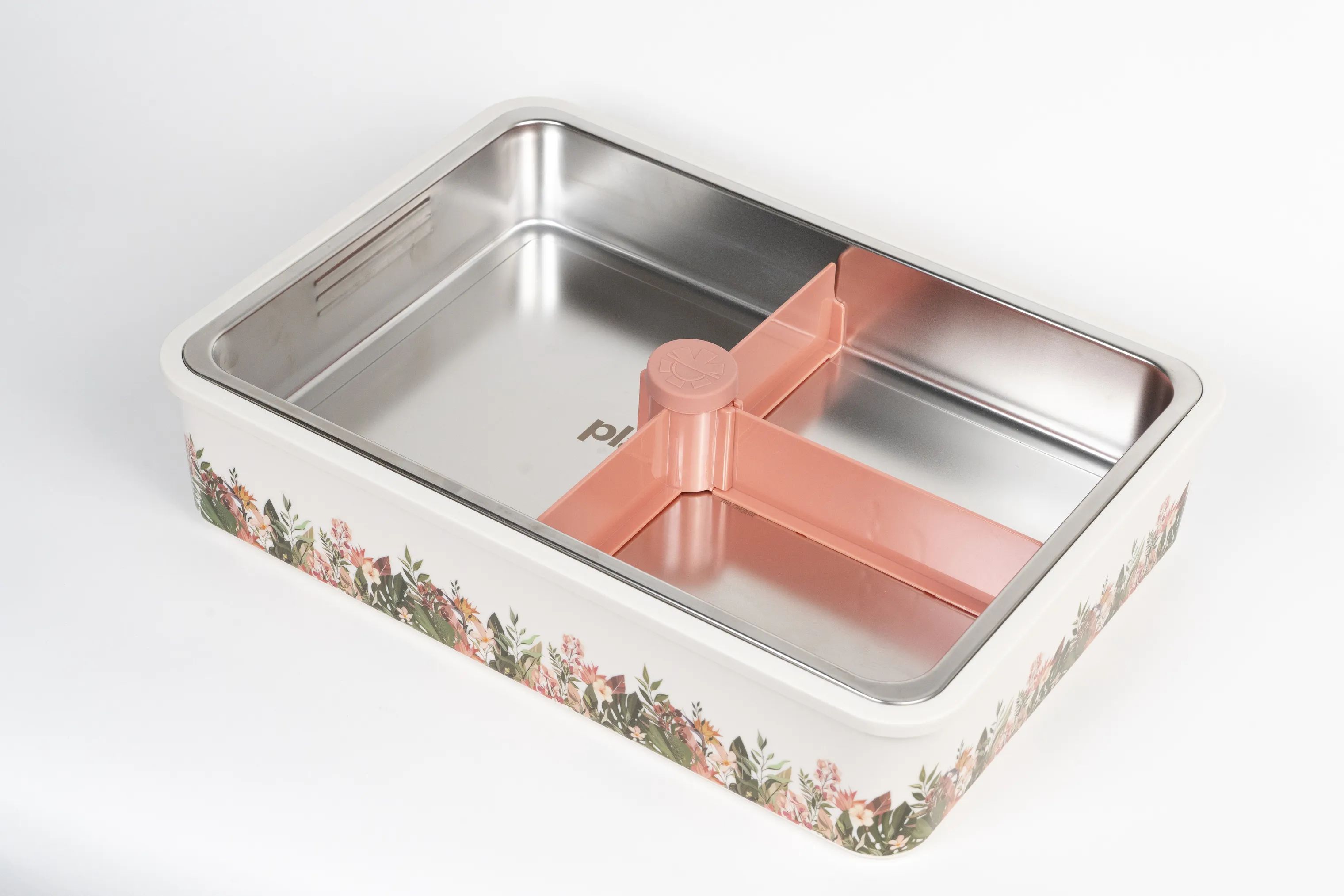 Platterbox Opbevaringsbokse Snack Box Tilbehørssæt - 21 dele i Hvid/Blomster, 3