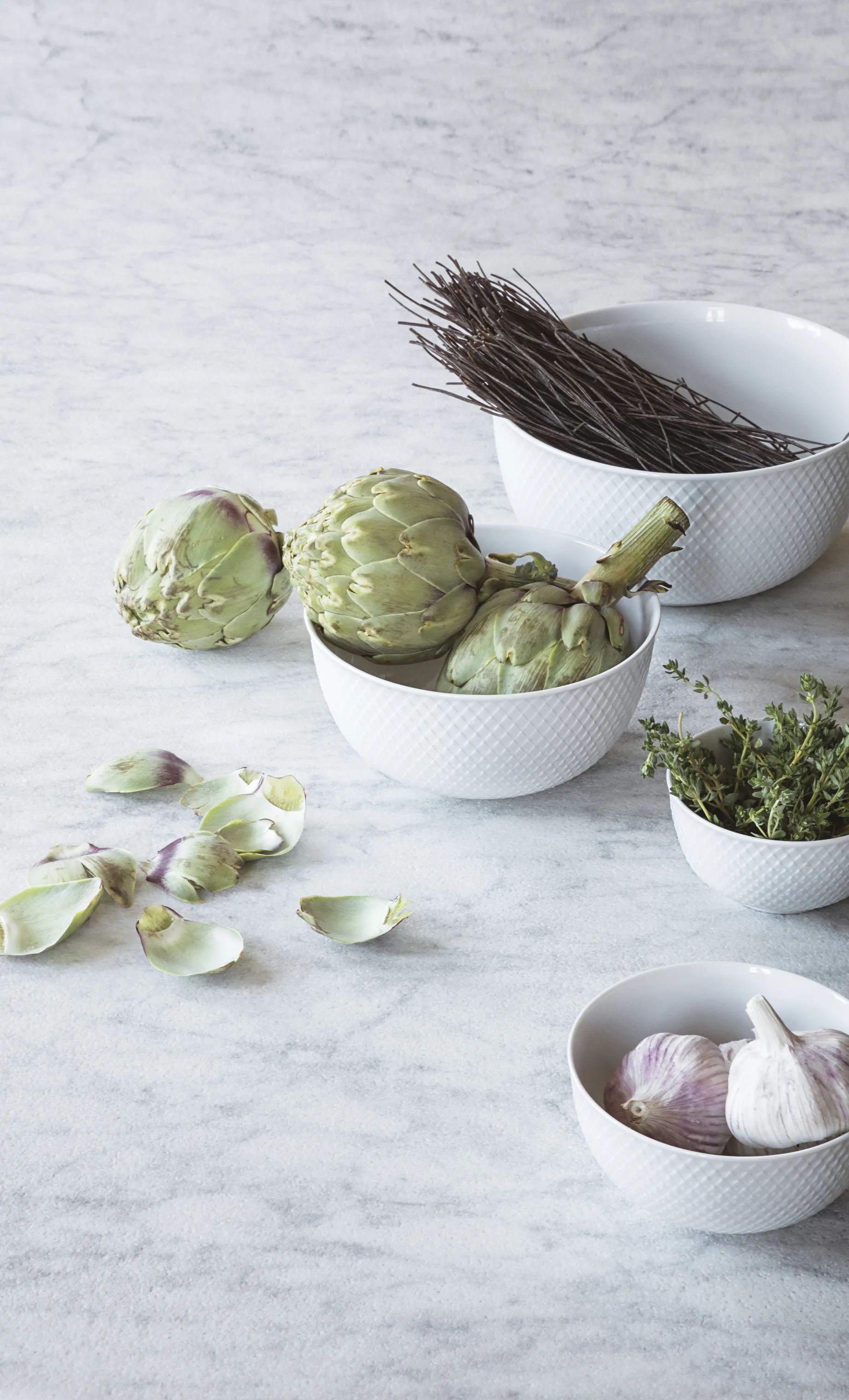 Lyngby Porcelæn Serveringsskåle Rhombe Serveringsskål i 22 cm, 2