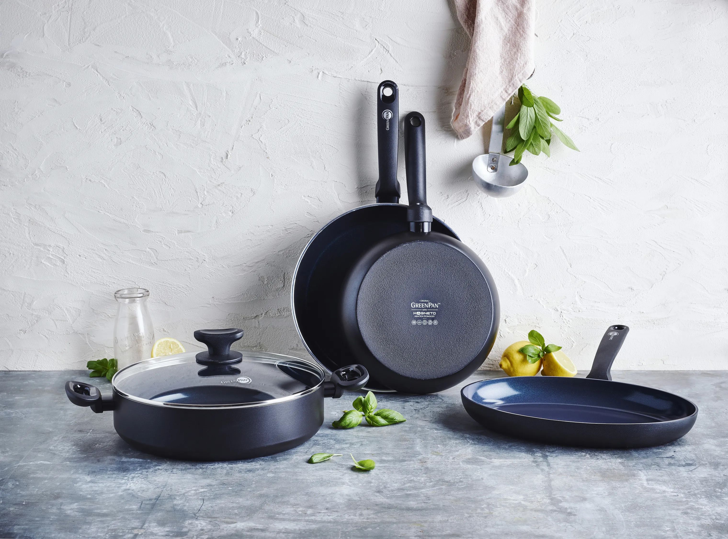 Greenpan Stegepander Torino Pandesæt - 2 dele i Sort, 28 cm, 4