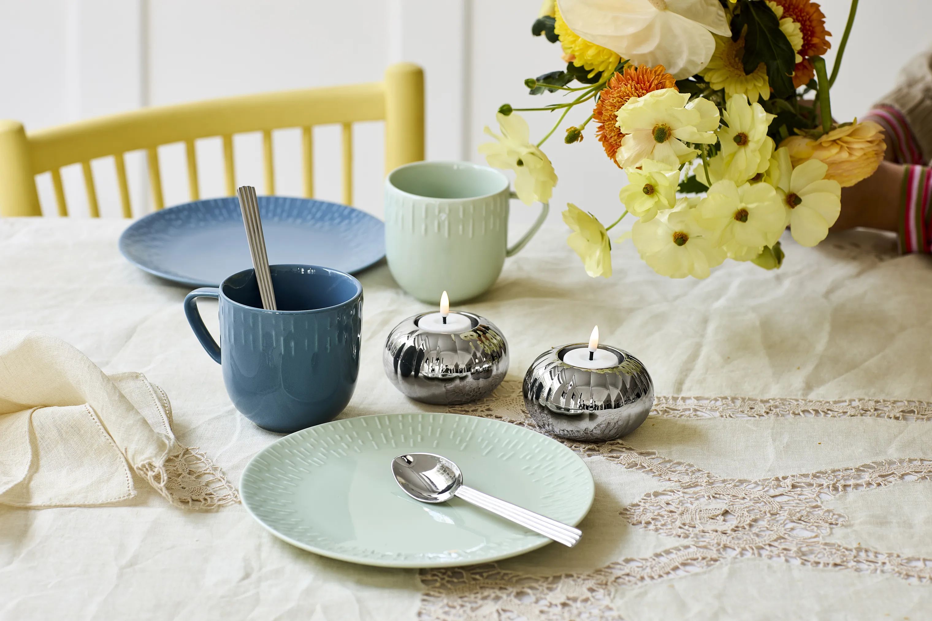 Georg Jensen Kaffe- og teskeer Bernadotte Teske Stor - 4 stk. i Sølvfarvet, 15,6 cm, 3