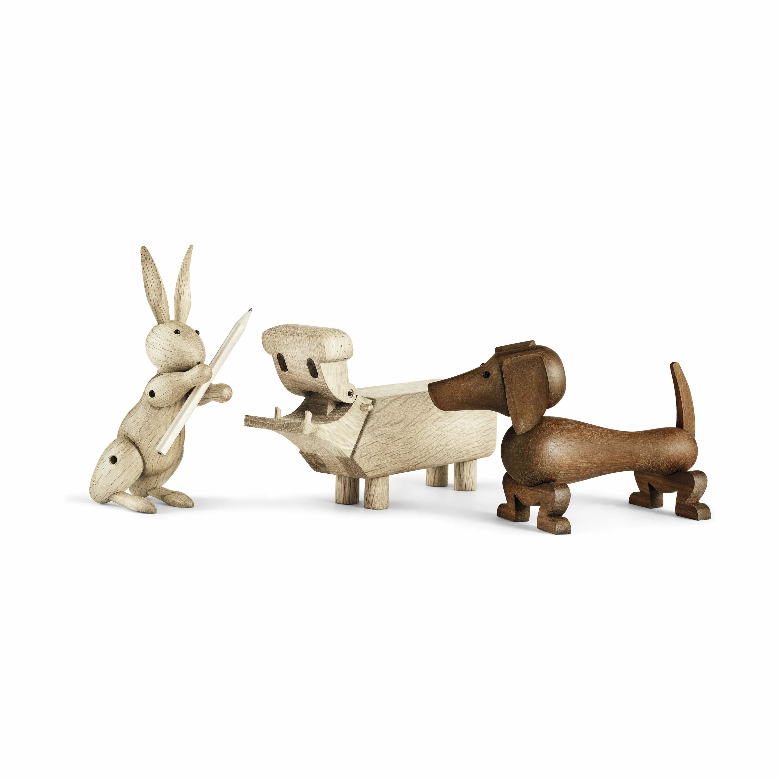 Kay Bojesen Dyrefigurer Gravhund i Eg, 10,5 cm, 2