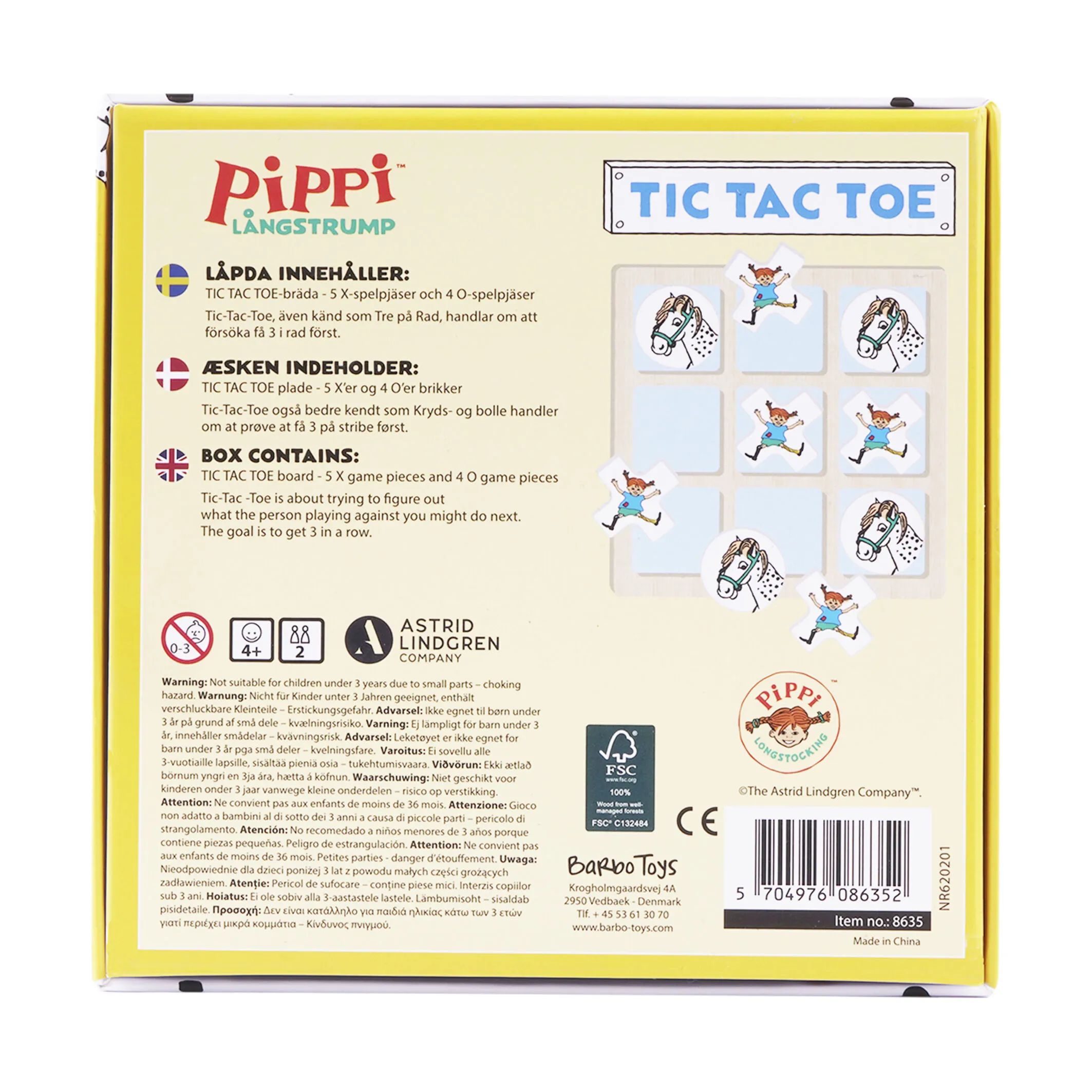 Barbo Toys Spil Pippi Langstrømpe Pippi Langstrømpe Kryds og bolle i Multifarvet, 4