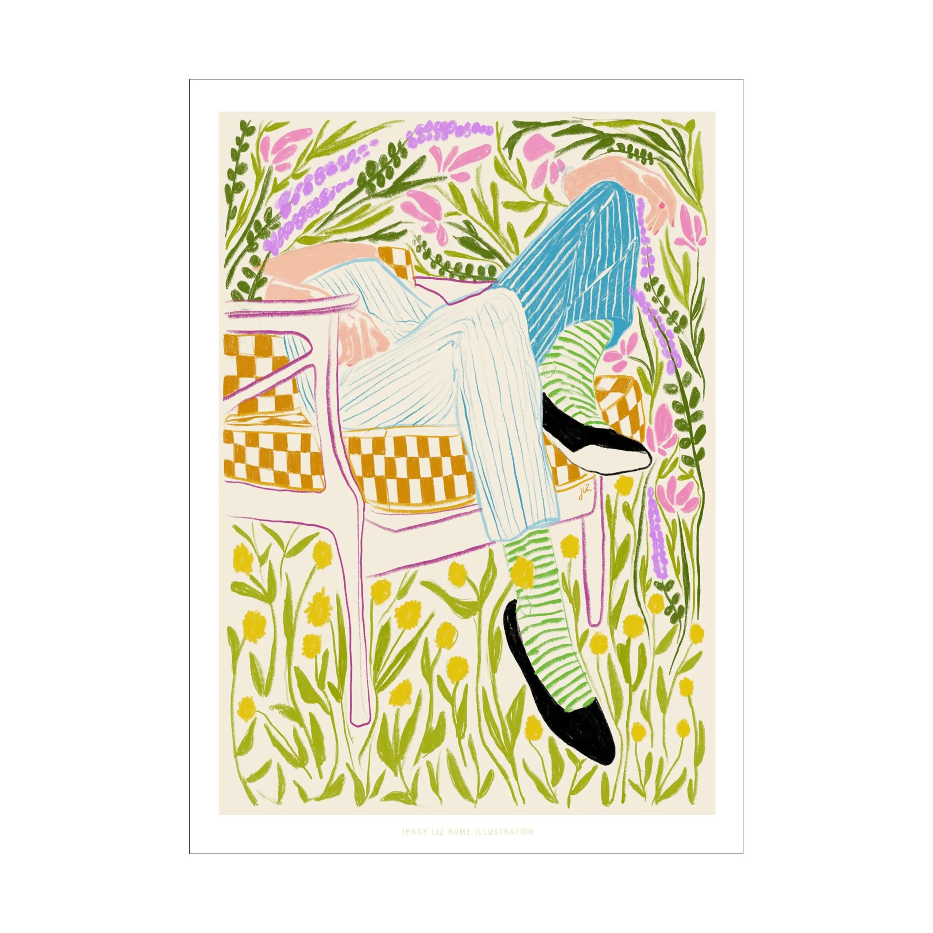 Poster&Frame Plakater Plakat - Quiet in The Garden i B30 x L40 cm, 1