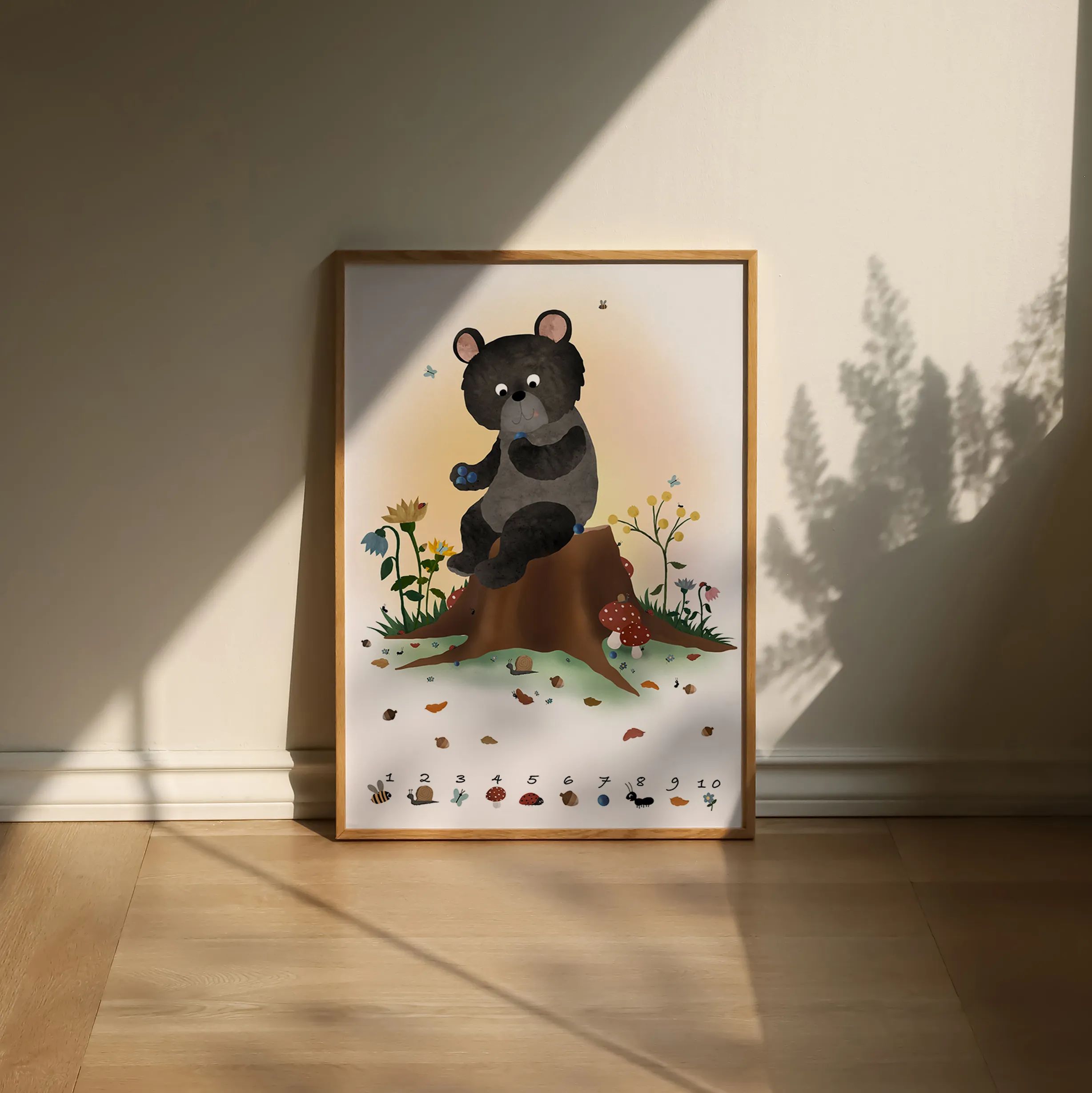 Poster&Frame Plakater Plakat - Blåbærbjørn i B50 x L70 cm, 2
