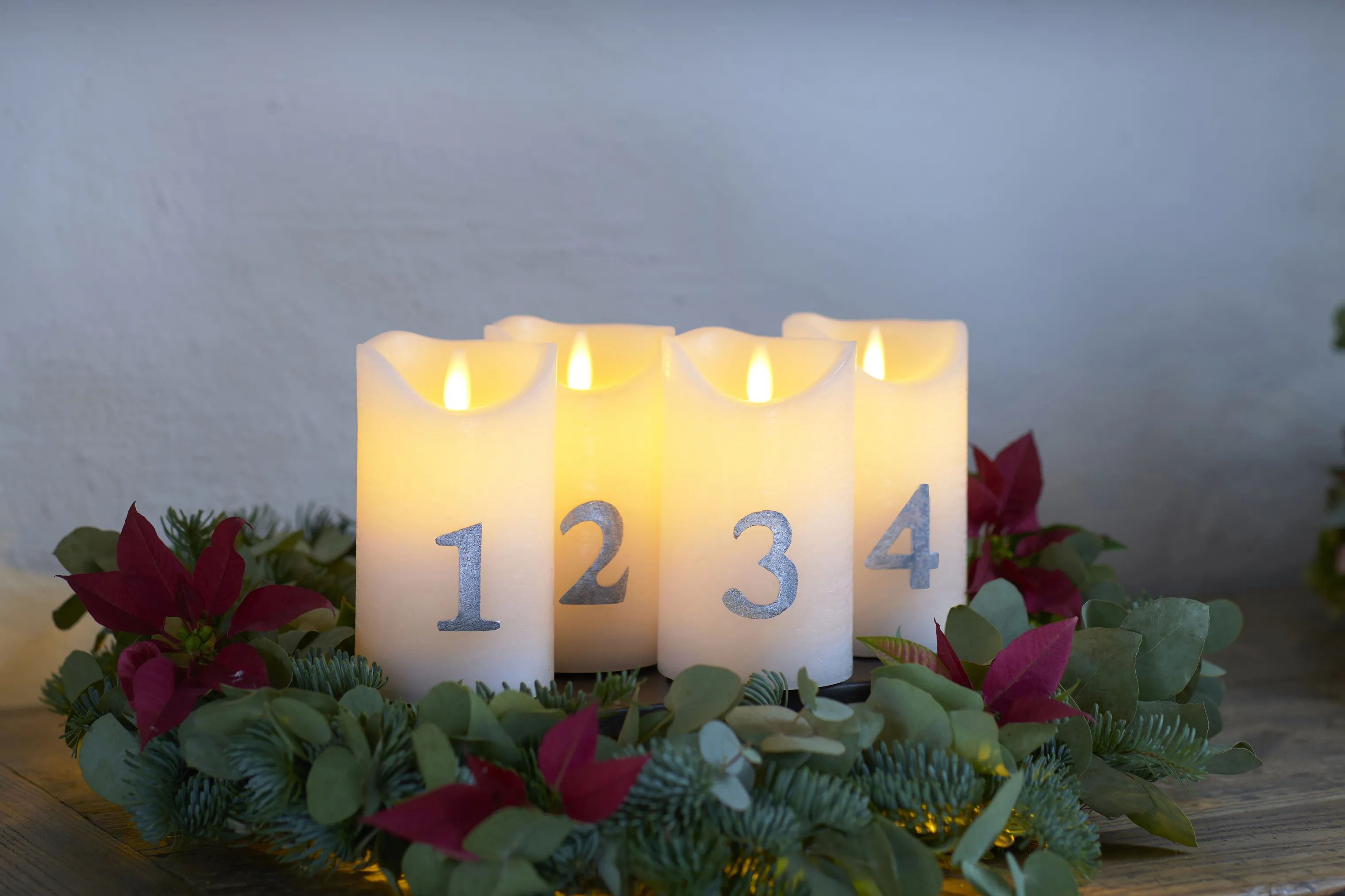 Sirius adventslys Sara LED Adventslys - 4 stk. i White/Silver, 12,5 cm, 2