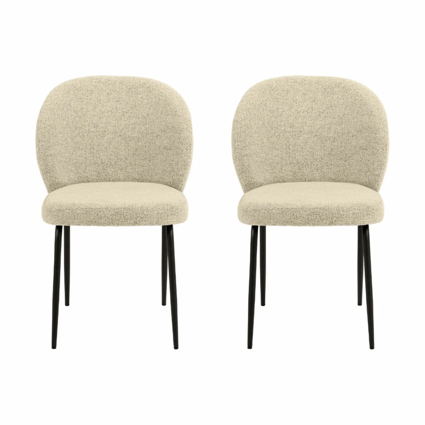 CASA Living Spisebordsstole Patricia Spisebordsstol - 2 stk. i creme/sort, 1