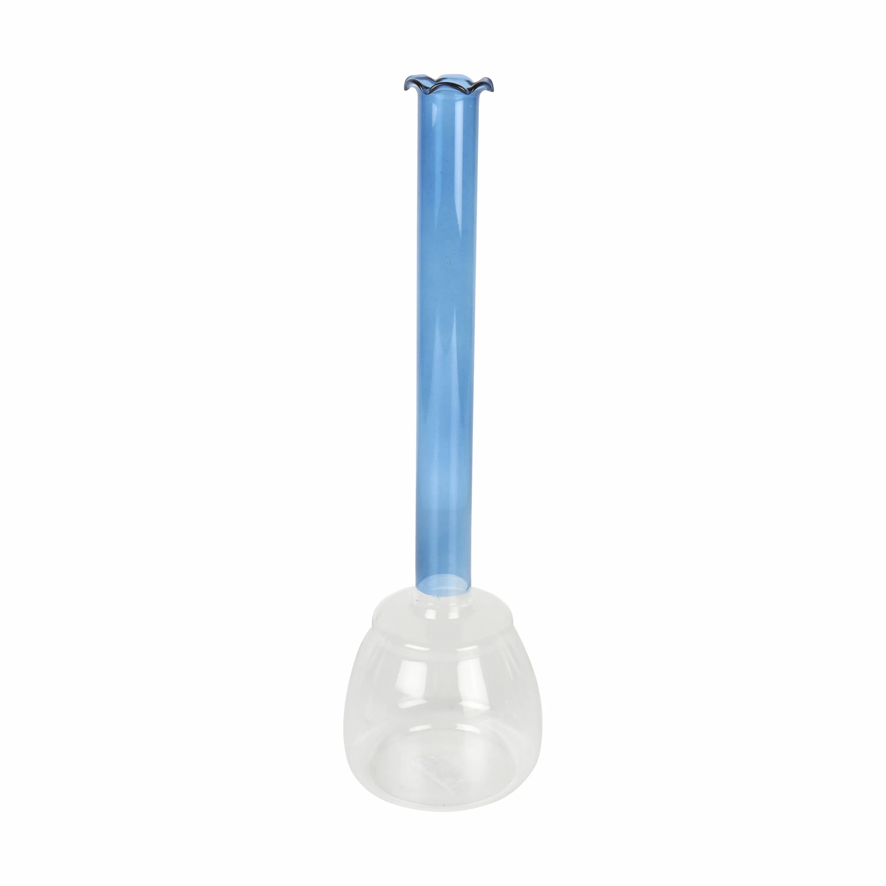 CASA Living Vaser Boligtilbehør SS20 Solitær Vase i Klar/blå, 10 cm, 1