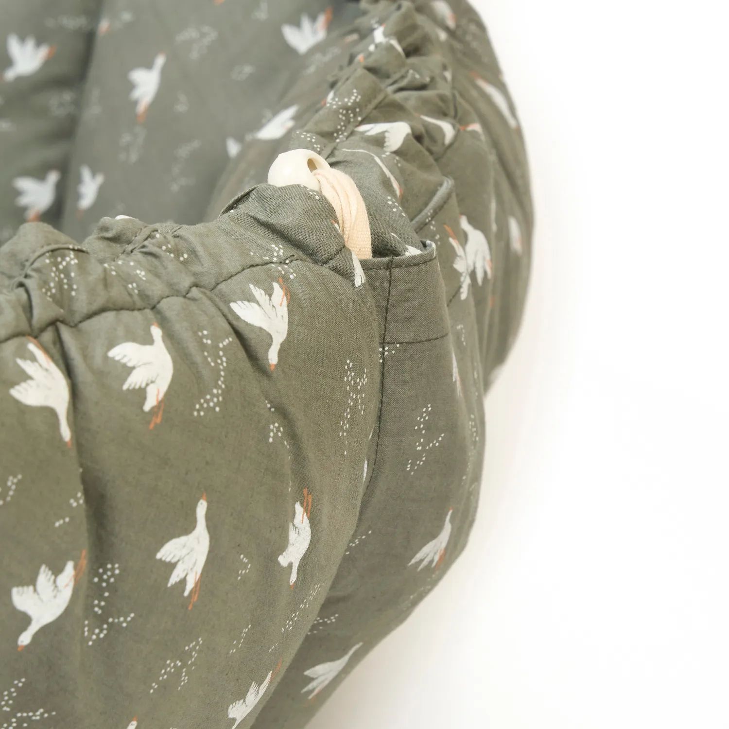 Play&Go Til børneværelset Bloom Babynest Legemåtte i Grøn m fugle, 2