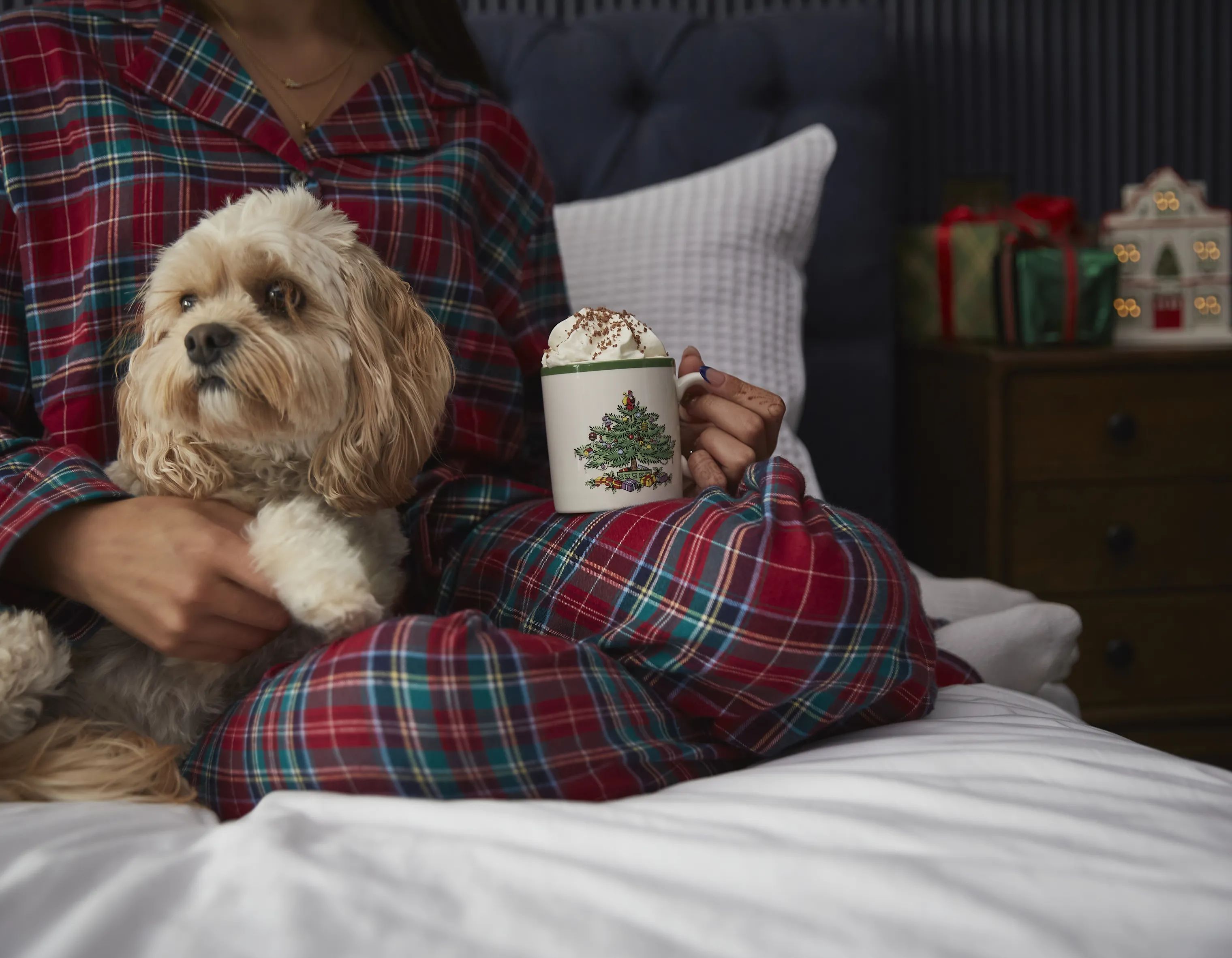 Spode Krus og kopper med hank Christmas Tree Krus i Hvid/grøn/rød, 3