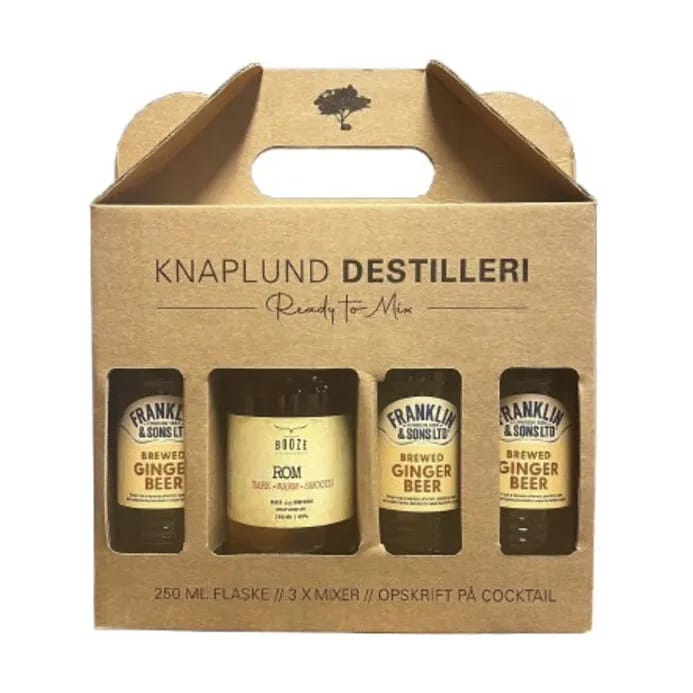 Knaplund Spiritus Rom m. 3 gingerbeer i Brun, 1