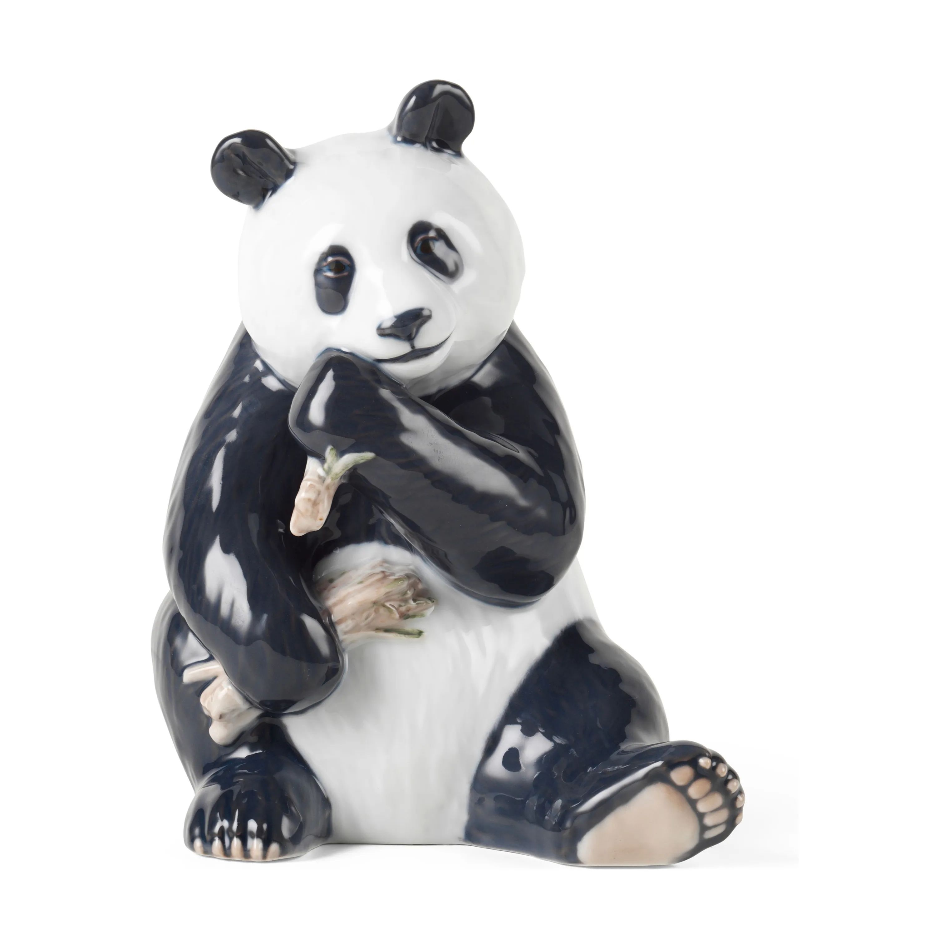Royal Copenhagen Dyrefigurer Figurine Figur - Spisende Panda i Hvid/Sort, 1