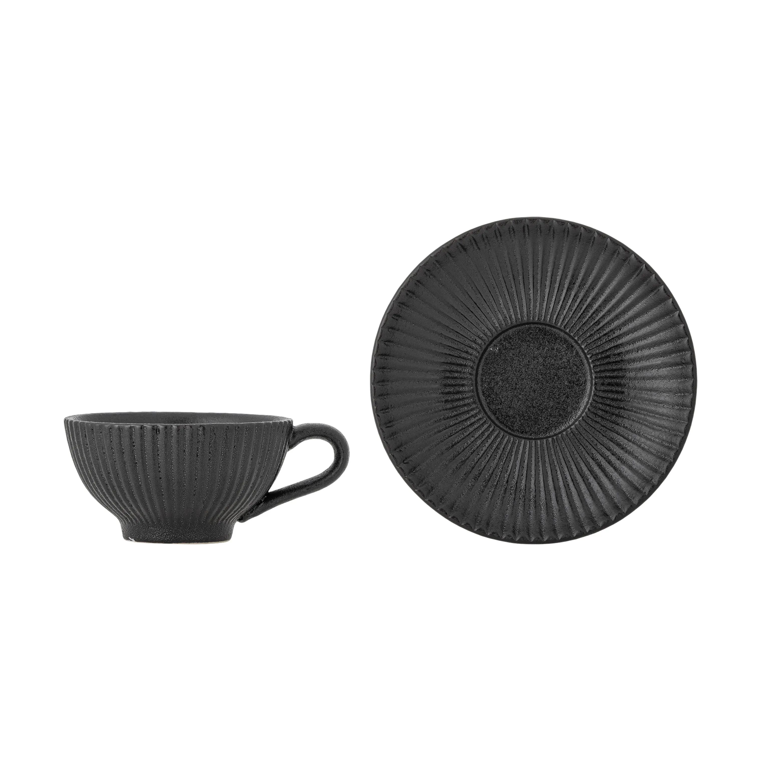 Bloomingville Krus og kopper med hank Neri Cappuccinokop m. underkop i Sort, 4
