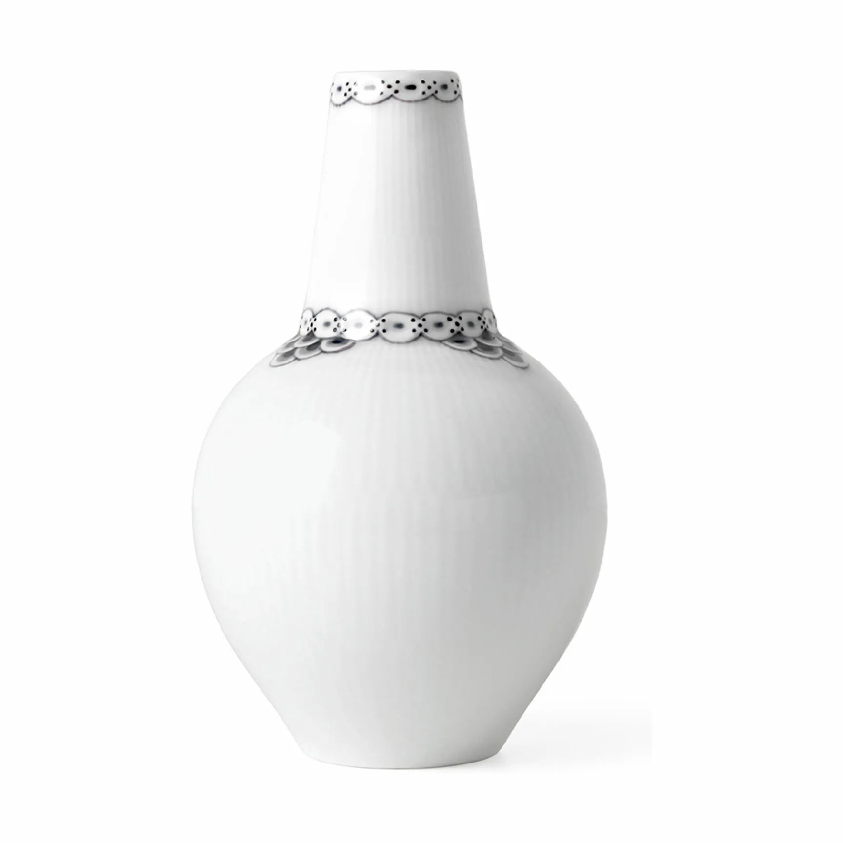 Royal Copenhagen Vaser Sort Riflet Blonde Vase i Hvid/sort, 1