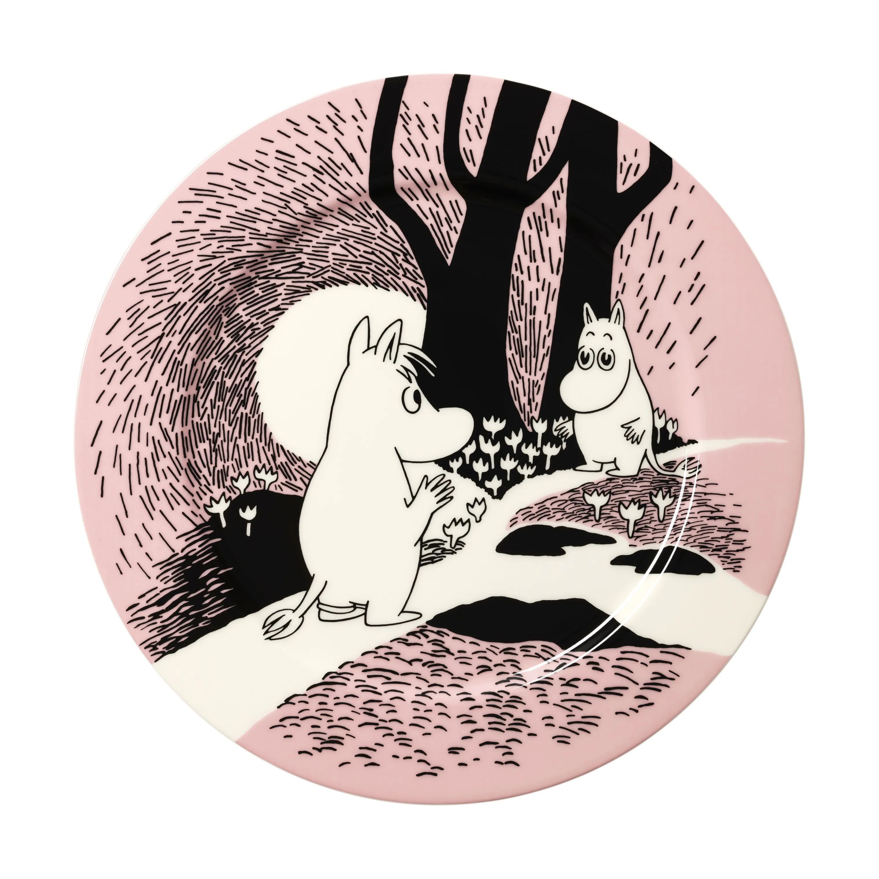 Moomin Arabia Serveringsfade Kærlighed 30 år Jubilæumsfad i Lyserød, 1