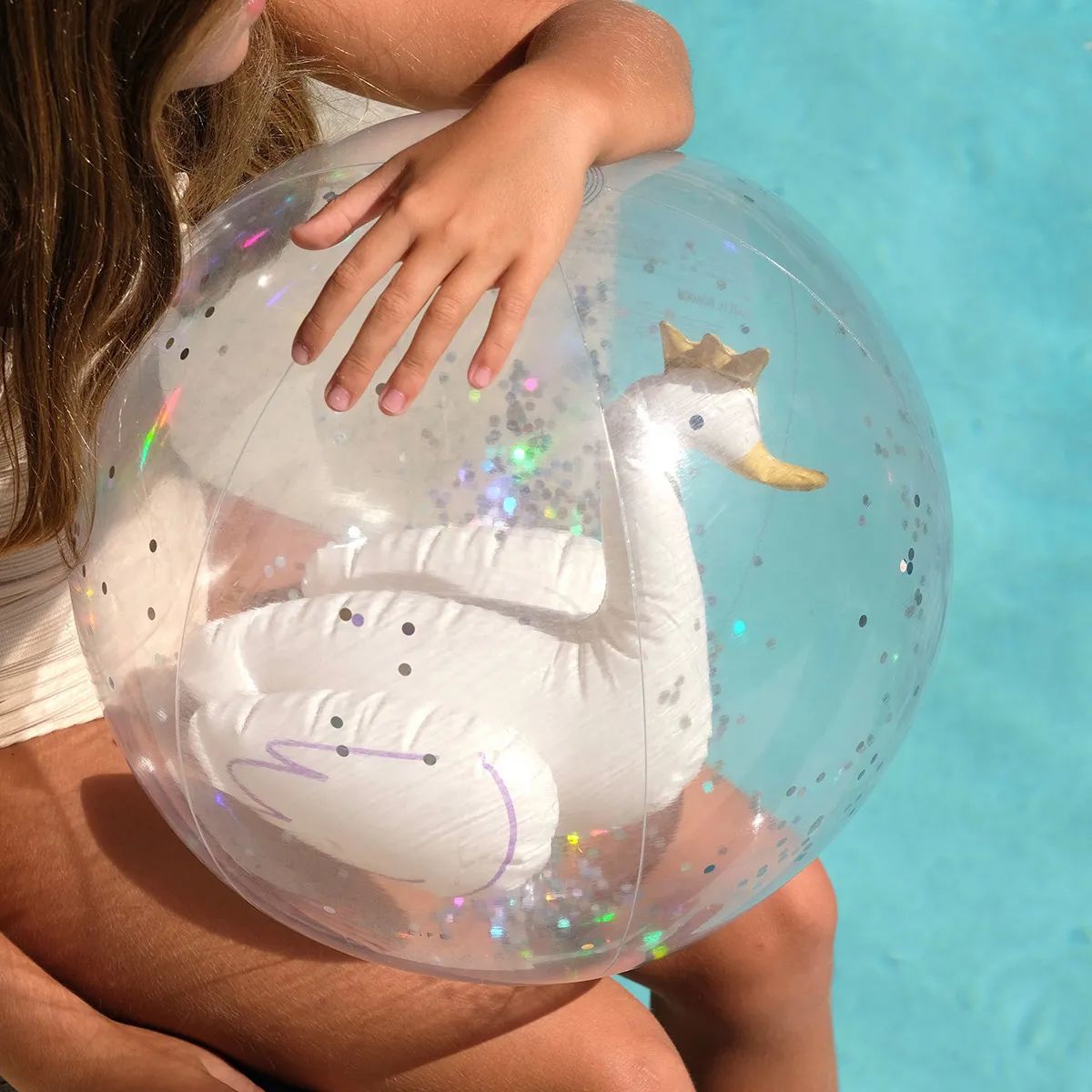 Sunnylife Badeudstyr 3D Badebold - Princess Swan i Hvid, 2