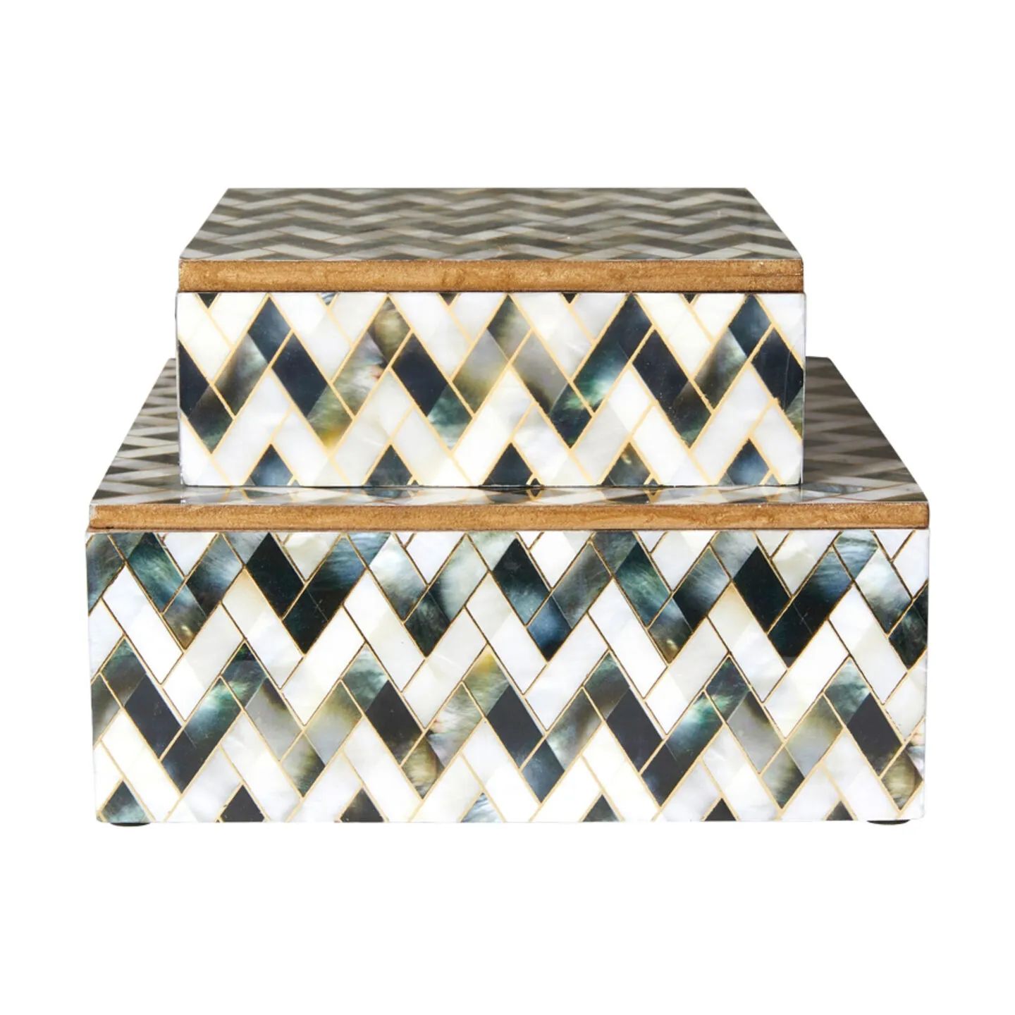 Speedtsberg Kasser Zig-Zag Æske - 2 stk. i Sort/hvid, 20 cm, 1