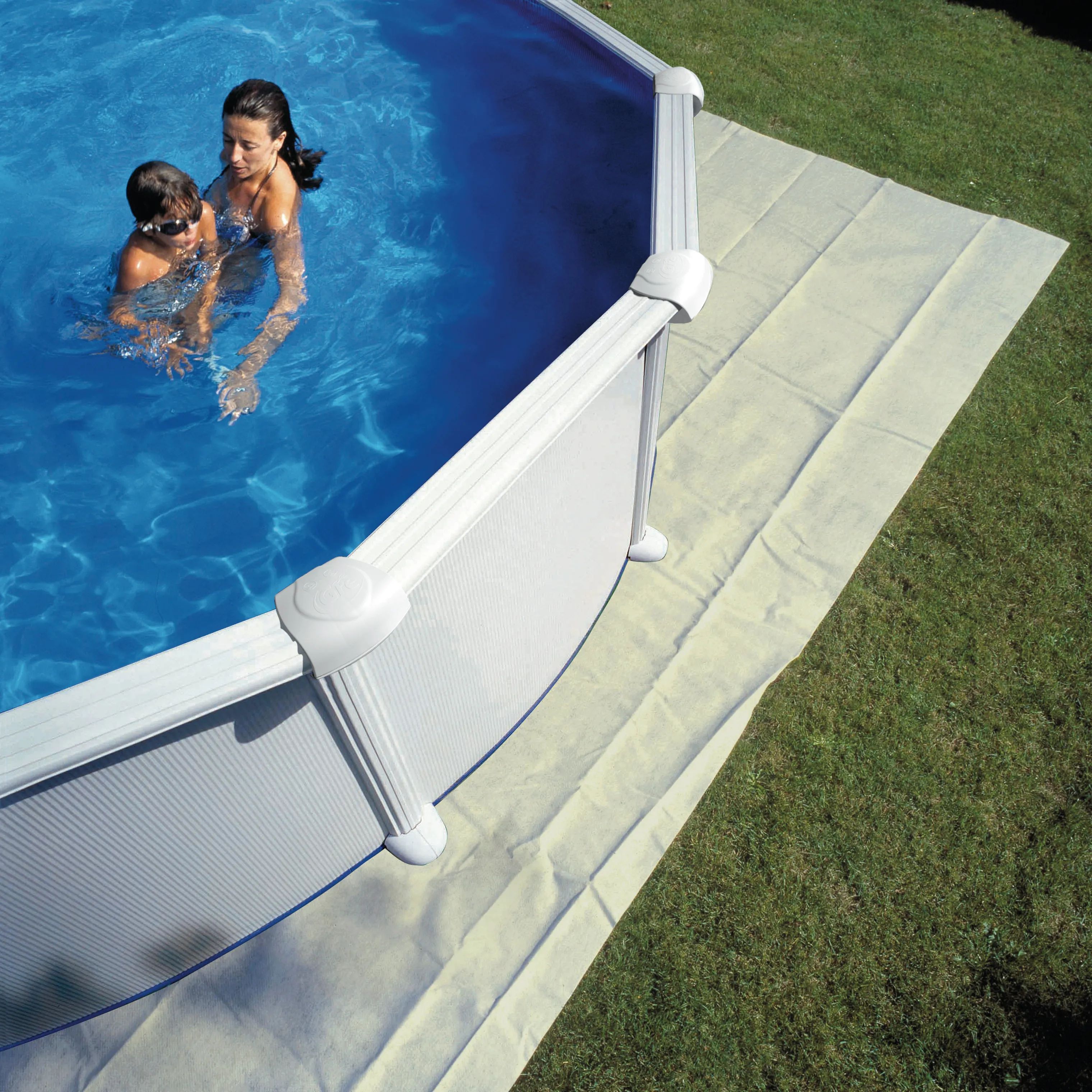 Swim & Fun Bunddækkener Bunddække i hvid, L 9,35 x B 4,7 m, 2