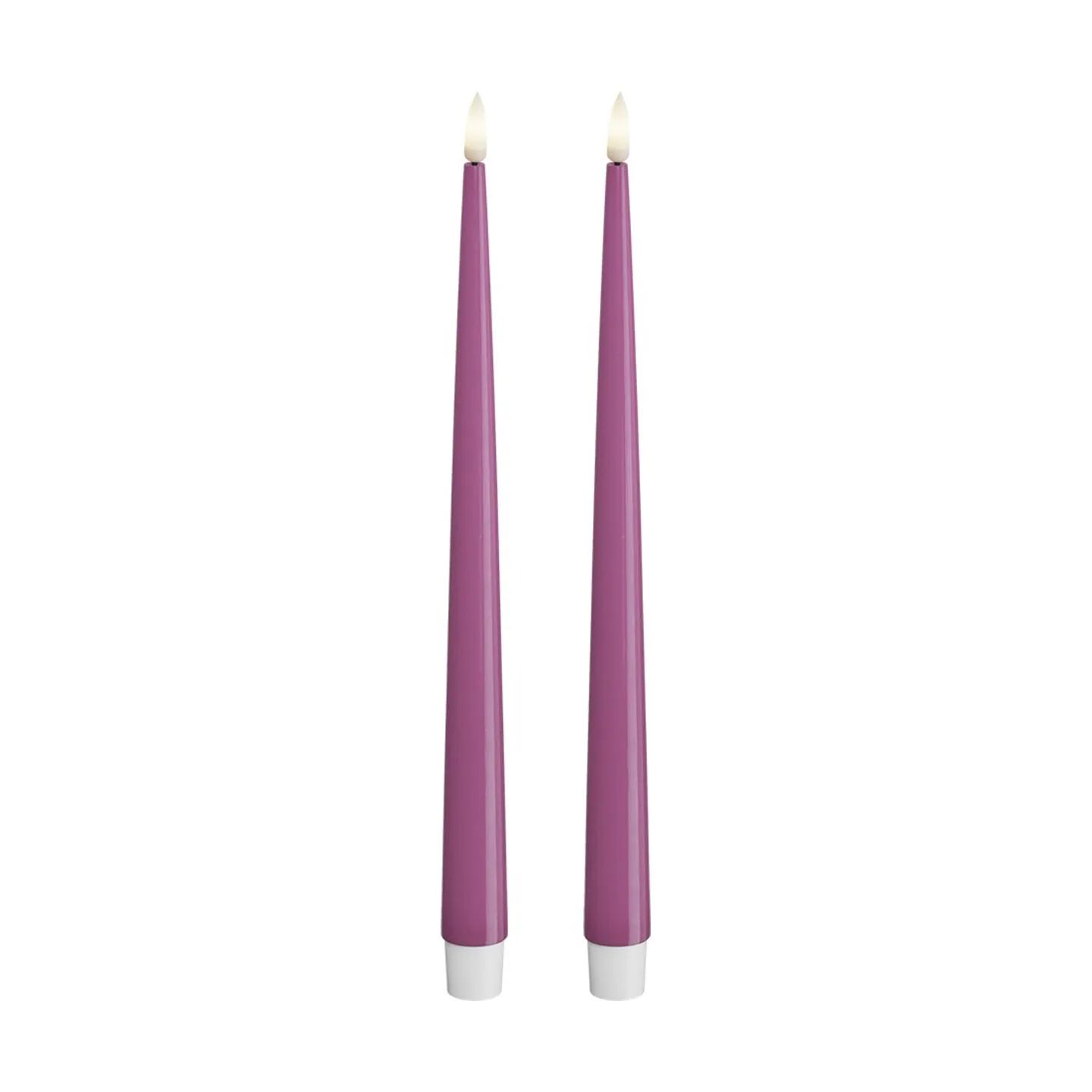 Deluxe Homeart LED-lys Real Flame LED Kertelys m. lak - 2 stk. i Magenta , 28 cm, 1