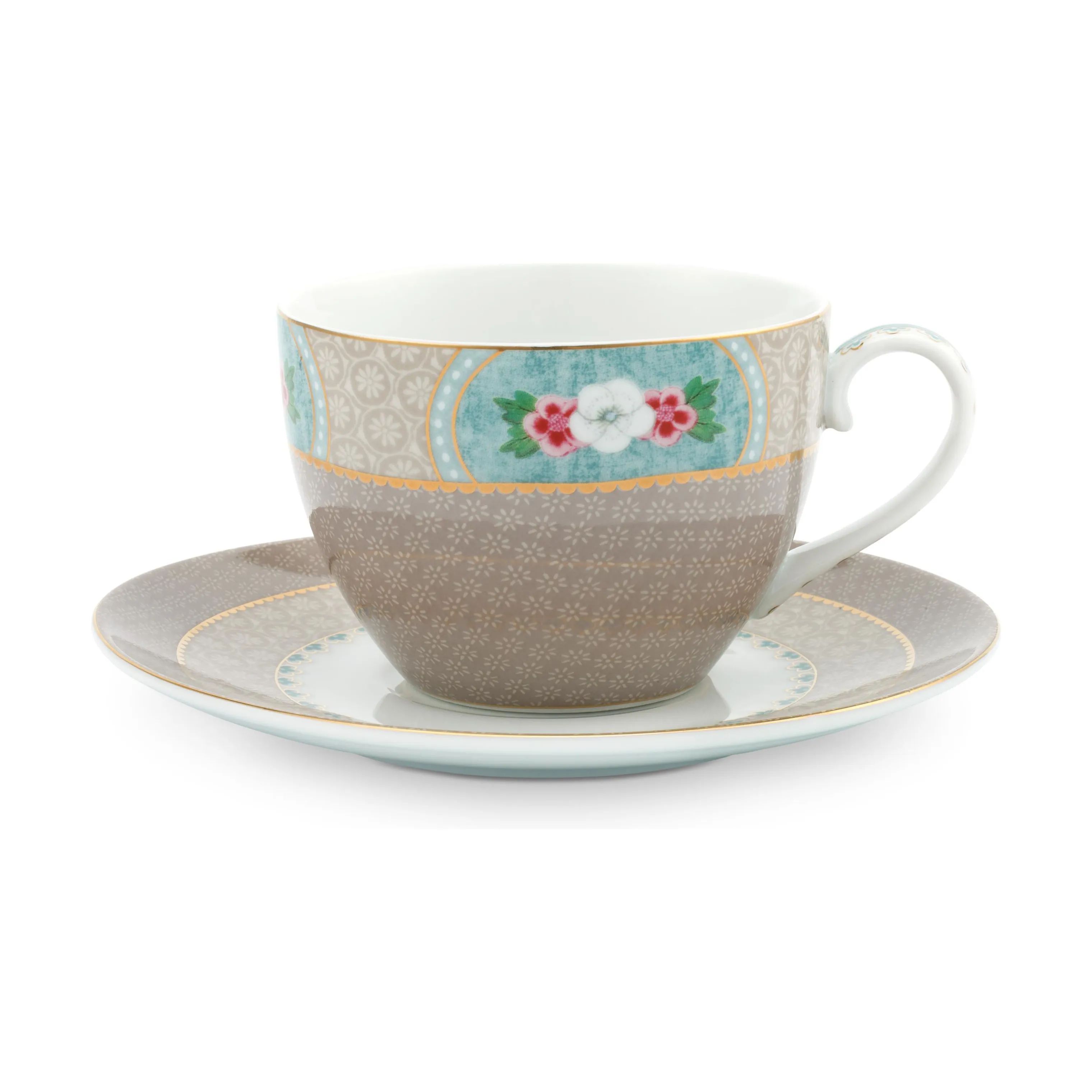 PIP Studio Krus og kopper med hank Blushing Bird Kop m. underkop i Khaki, 1
