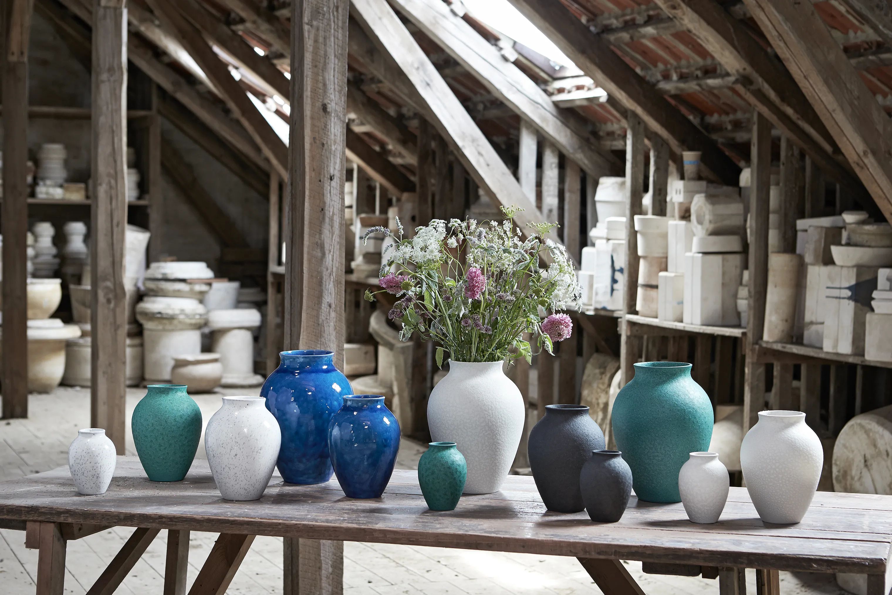 Knabstrup Keramik Vaser Vase i Hvid, 27 cm, 3