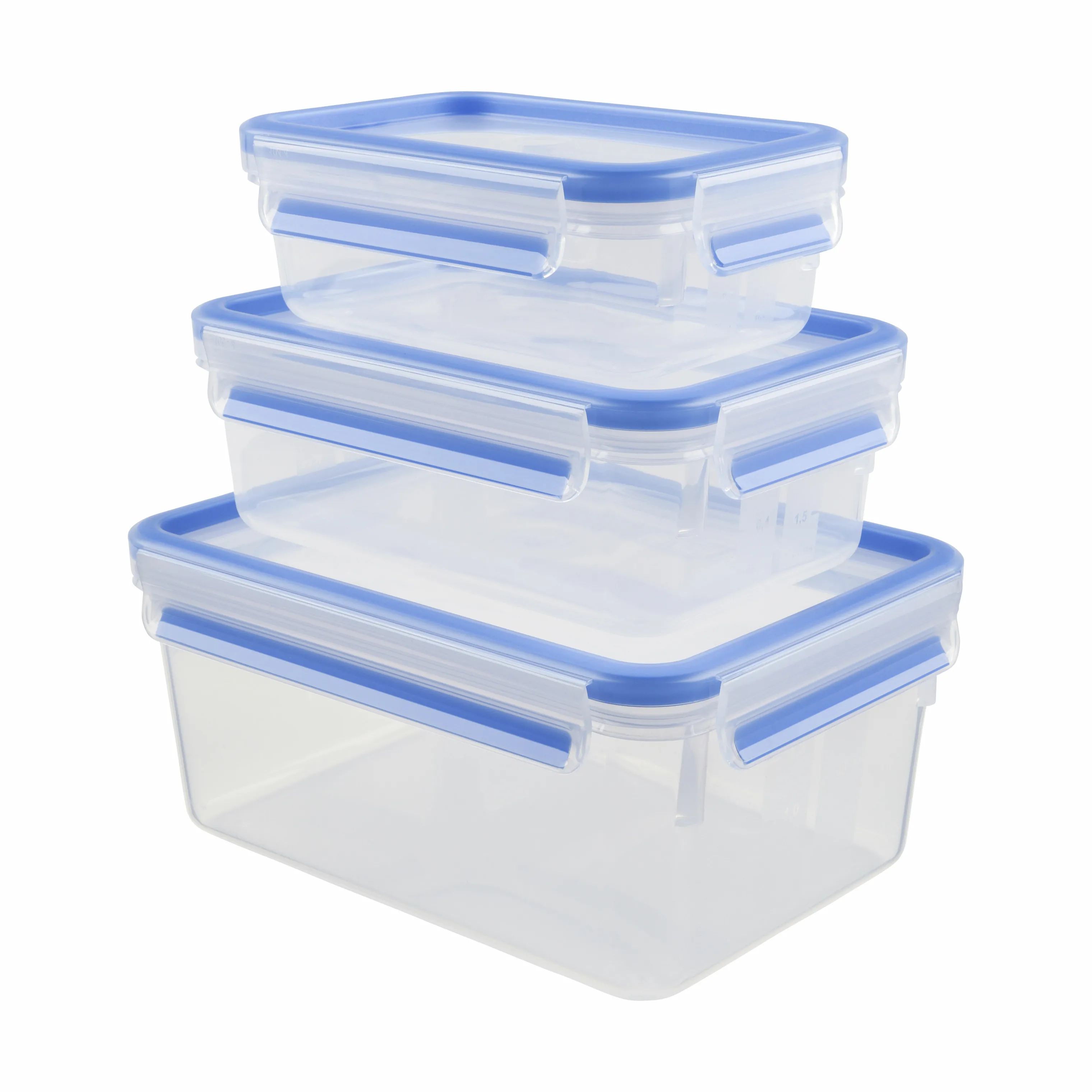 Tefal Opbevaringsbokse MasterSeal Fresh Opbevaringsboks - 3 stk. i klar;blå, 1