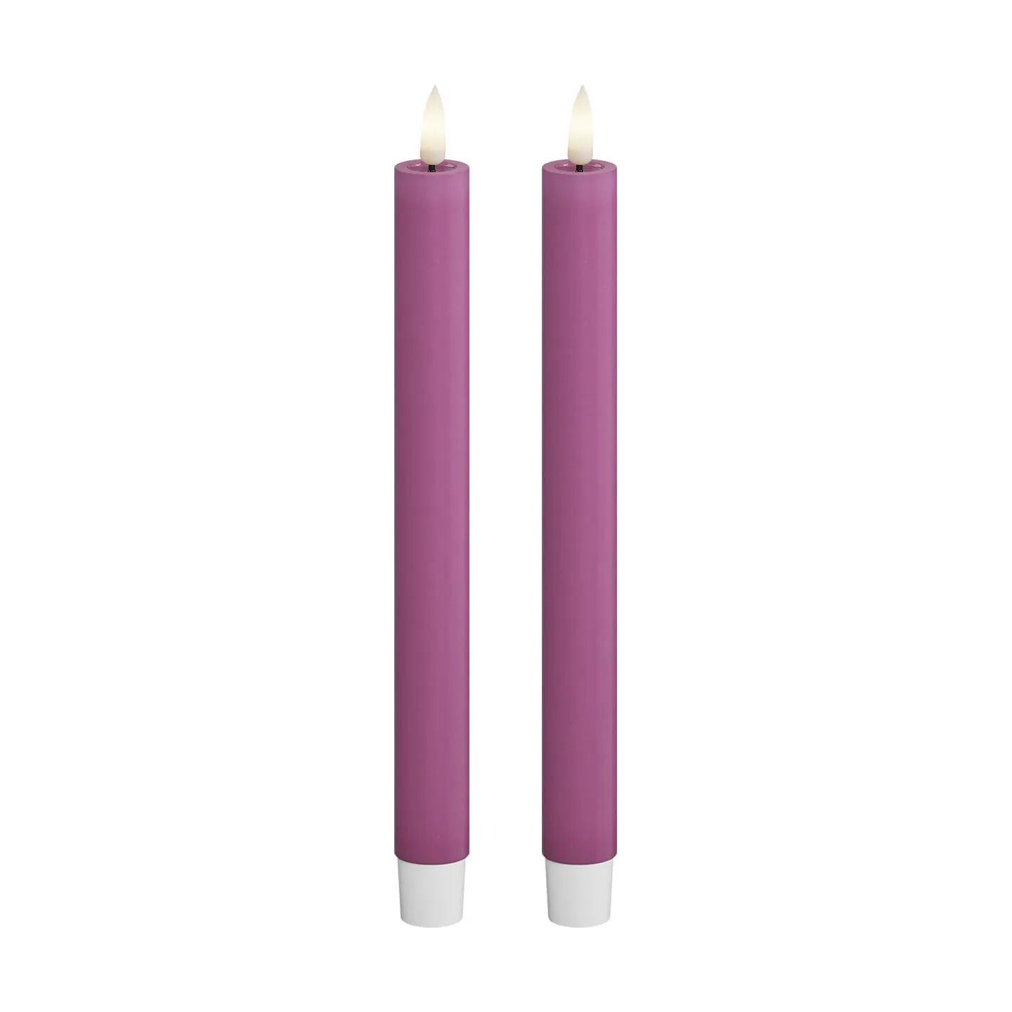 Deluxe Homeart LED-lys Real Flame LED Kronelys - 2 stk. i Magenta , 24 cm, 1