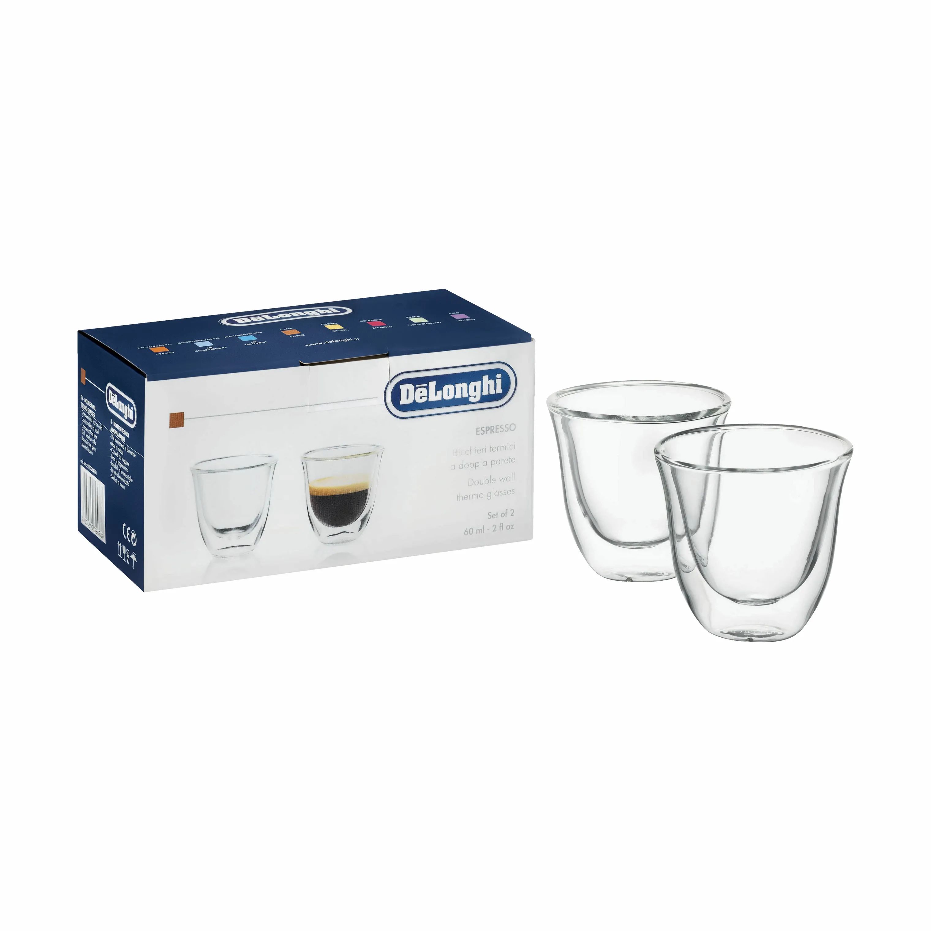 DeLonghi Termoglas Espressoglas - 2 stk. i Klar, 6 cl, 3