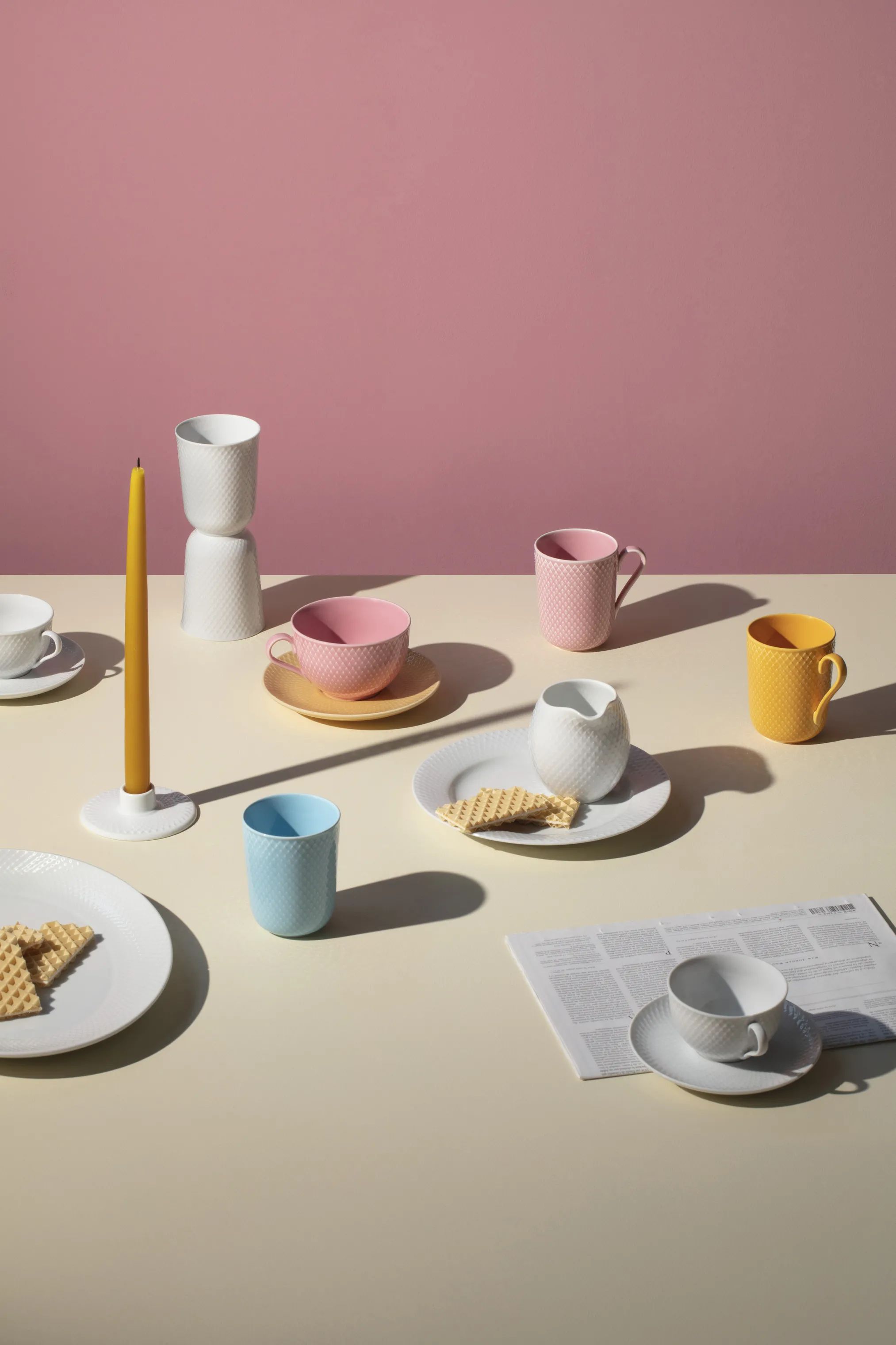 Lyngby Porcelæn Krus og kopper med hank Rhombe Color Krus m. hank i Gul, 4