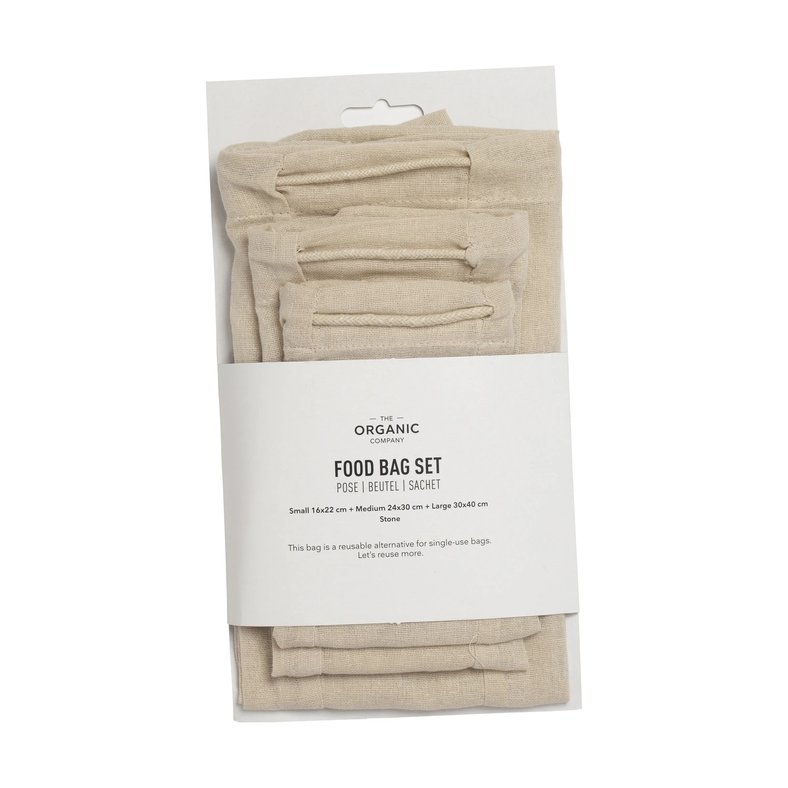 The Organic Company Øvrig madindpakning Madpose - 3 stk. i Beige, 3