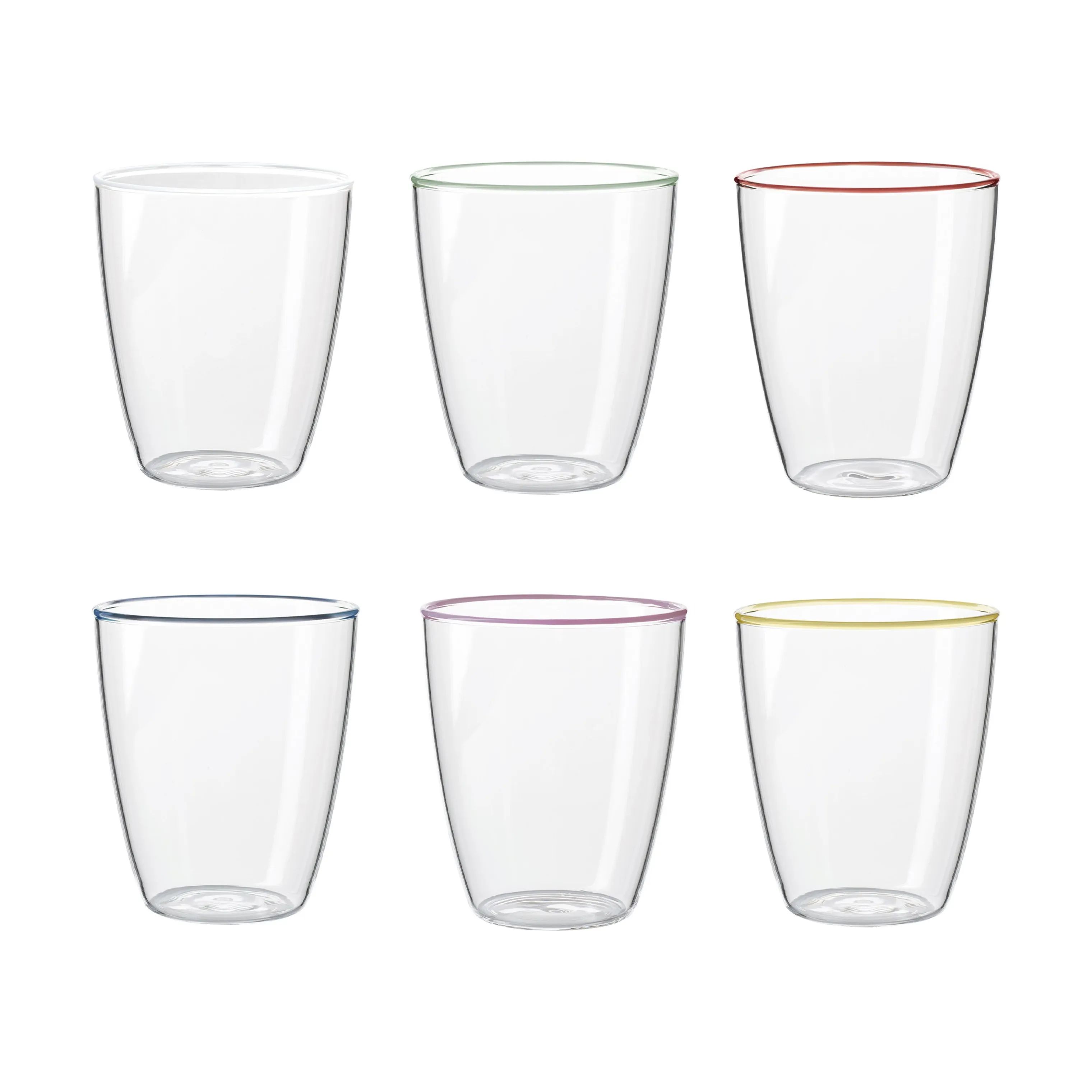 Life In Colour Vandglas Glas - 6 stk. i Multifarvet, 1