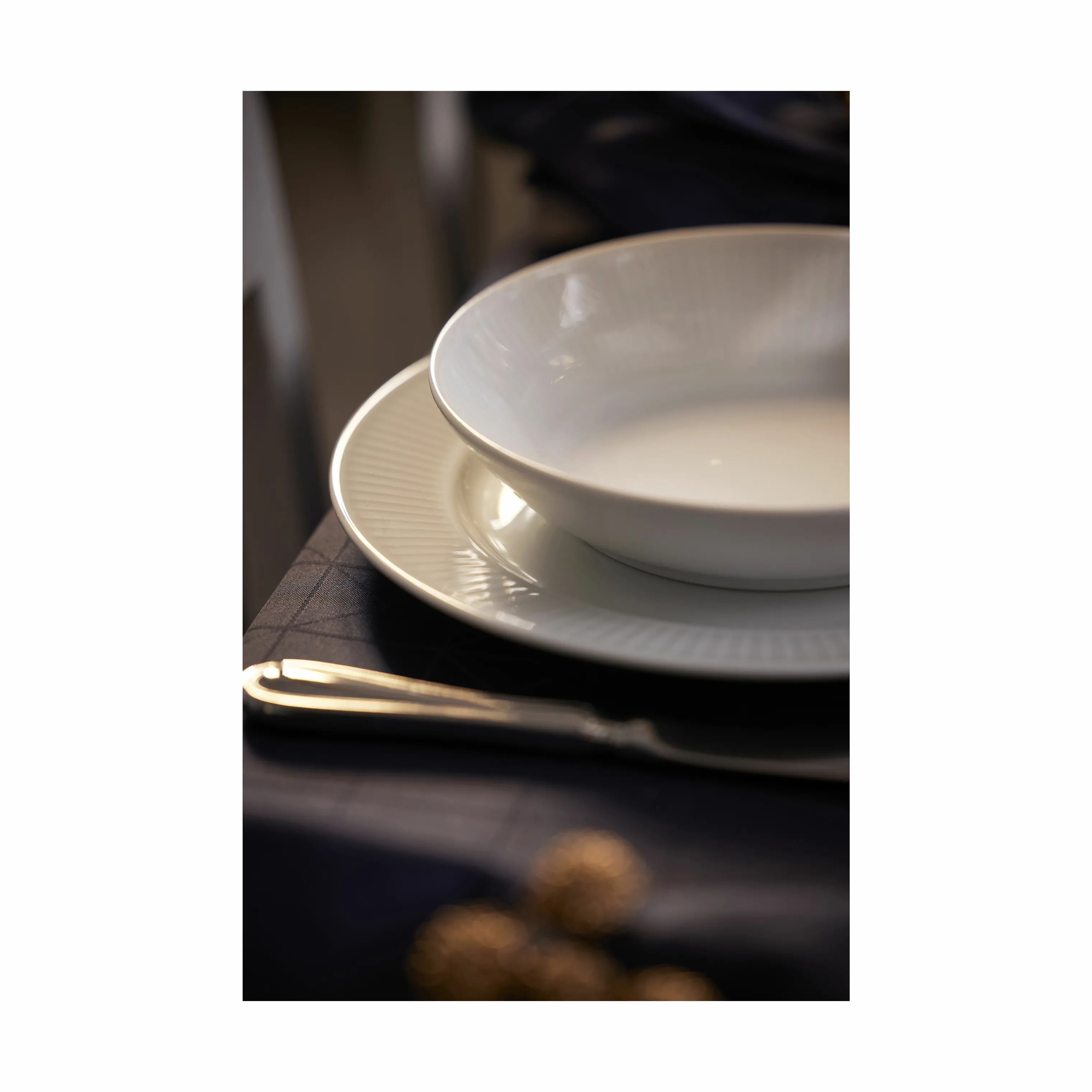 Pillivuyt Middagstallerkener Plissé Middagstallerken i Hvid, 26 cm, 6