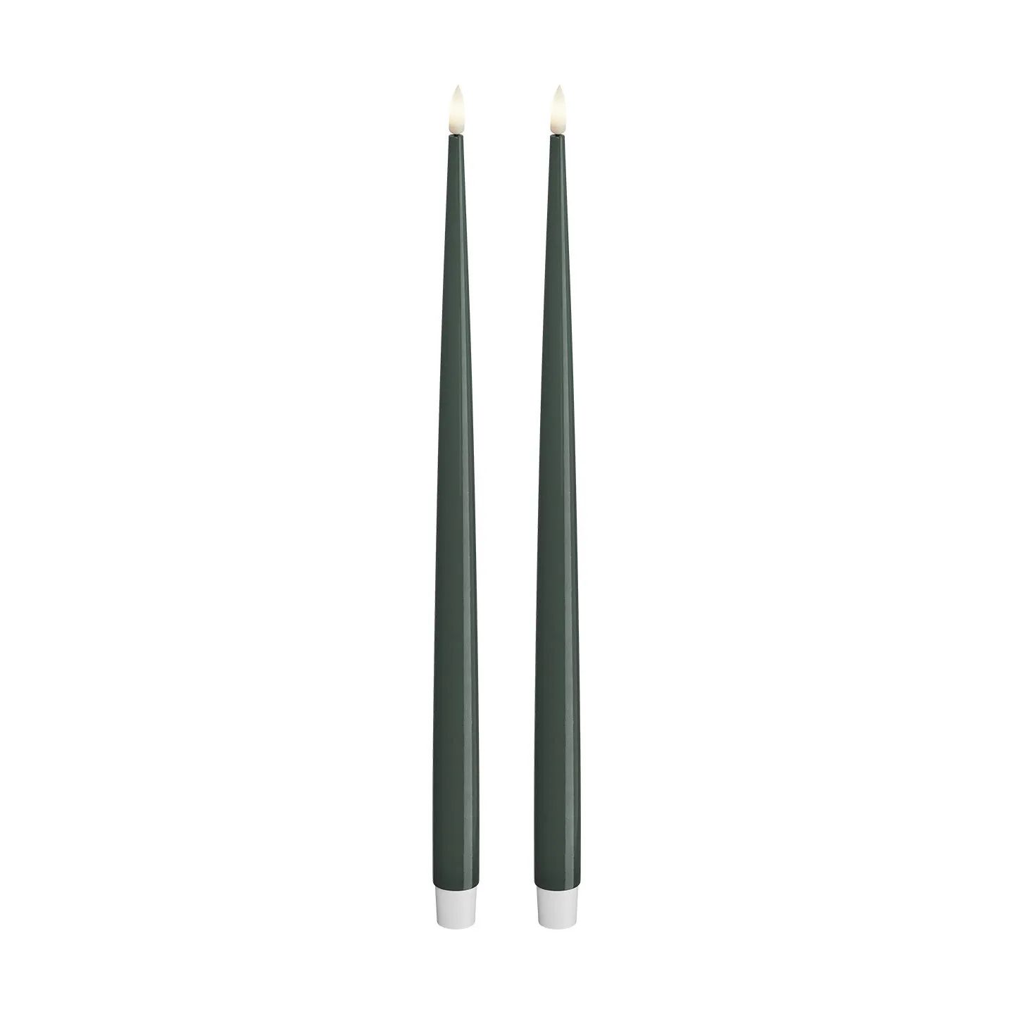 Deluxe Homeart LED-lys Real Flame LED Kertelys m. lak - 2 stk. i Jade green, 38 cm, 1