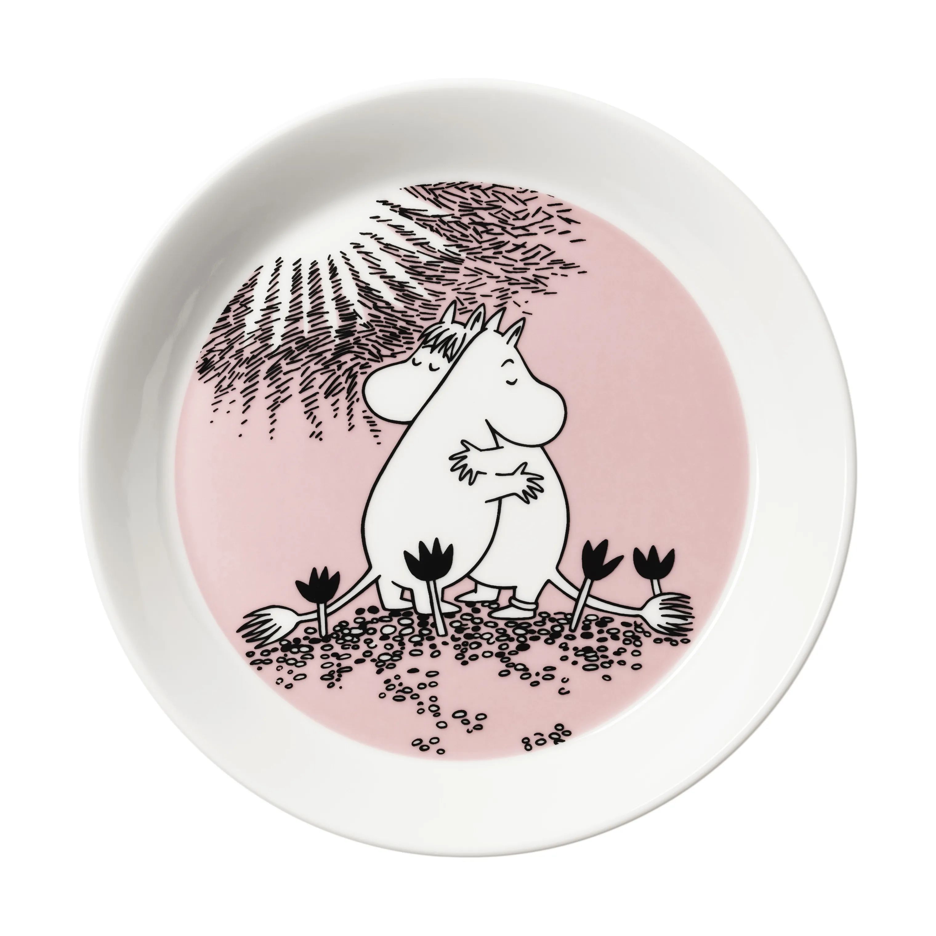 Moomin Arabia Frokosttallerkener Kærlighed 30 år Jubilæumstallerken i Lyserød, 1
