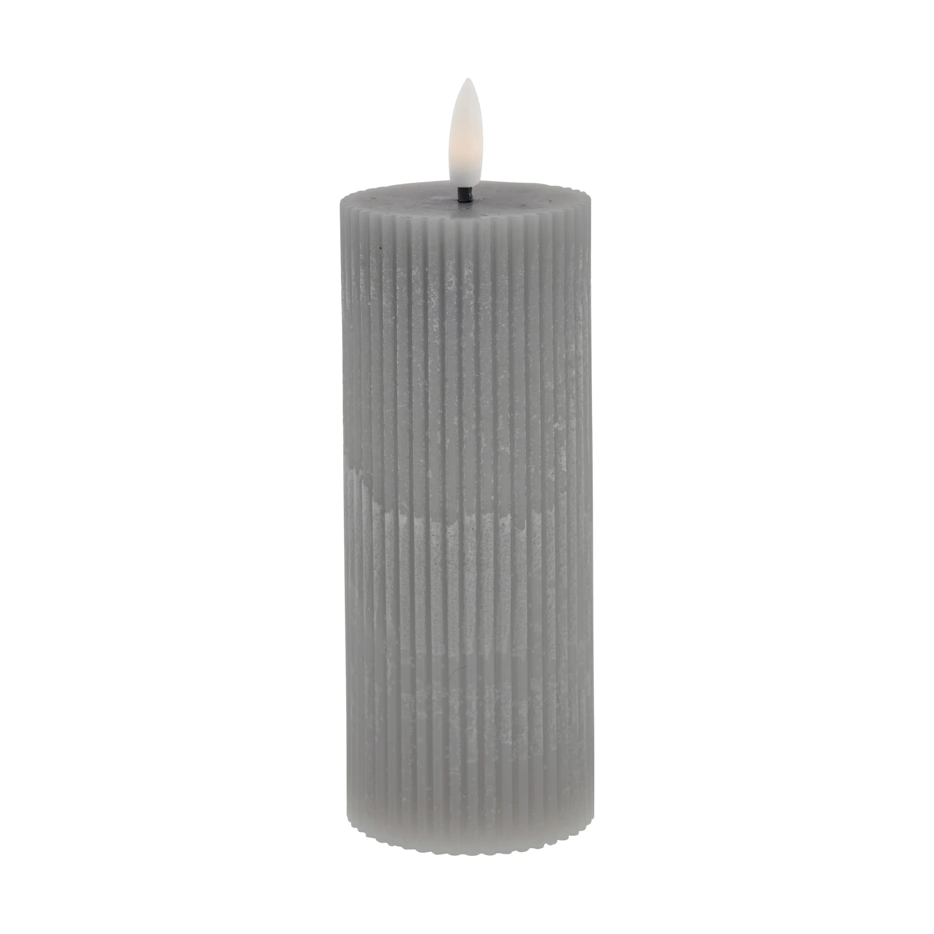 Lene Bjerre LED-lys Lillia LED Bloklys i grå, H15 x Ø6 cm, 1