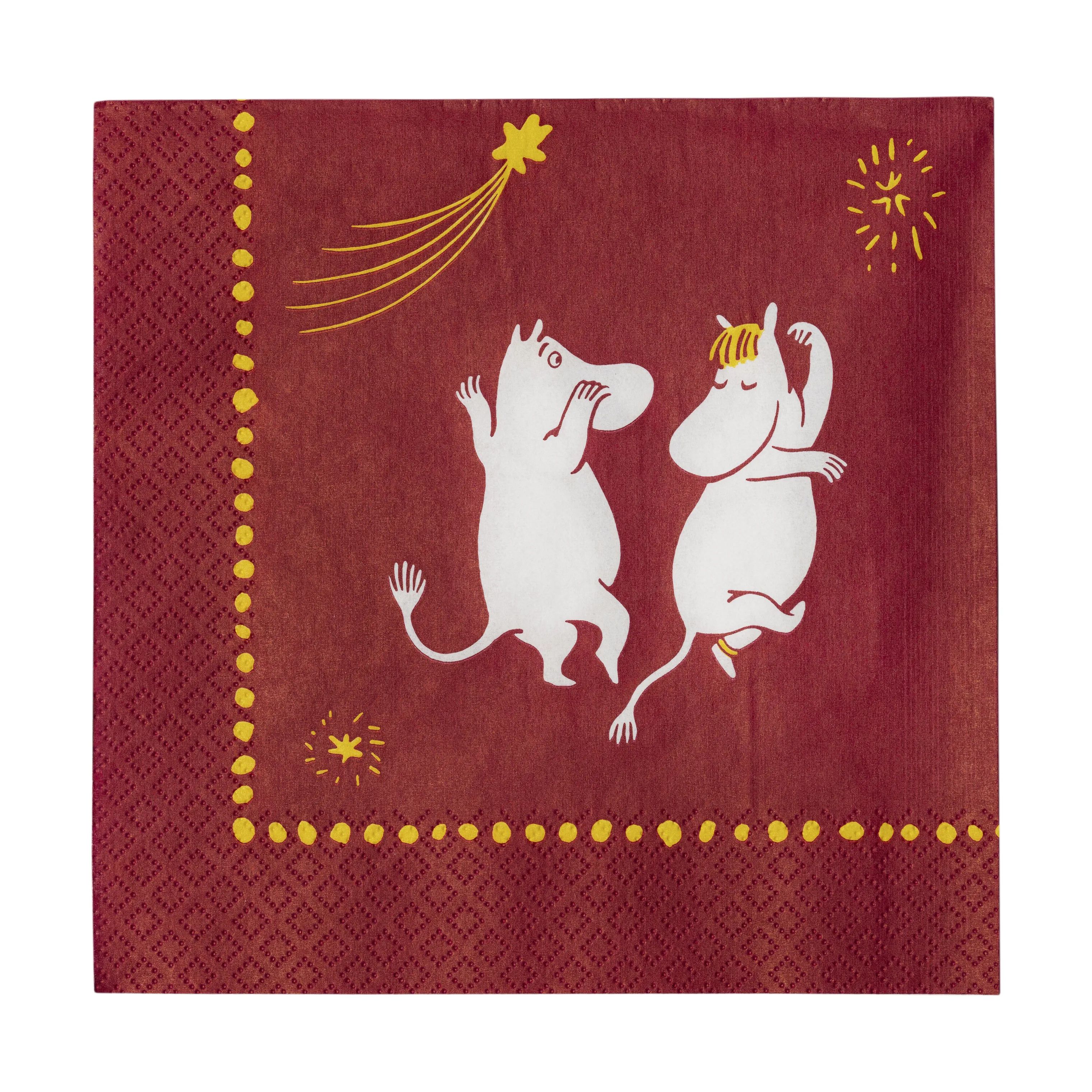 Moomin Arabia Papirservietter Festlige Øjeblikke Servietter - 12 stk. i Rød, 1