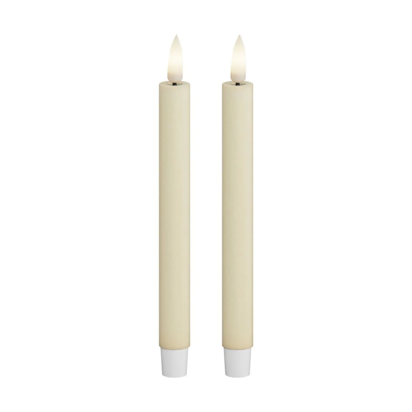 Deluxe Homeart LED-lys Real Flame LED Kertelys - 2 stk. i Creme, 14 cm, 1