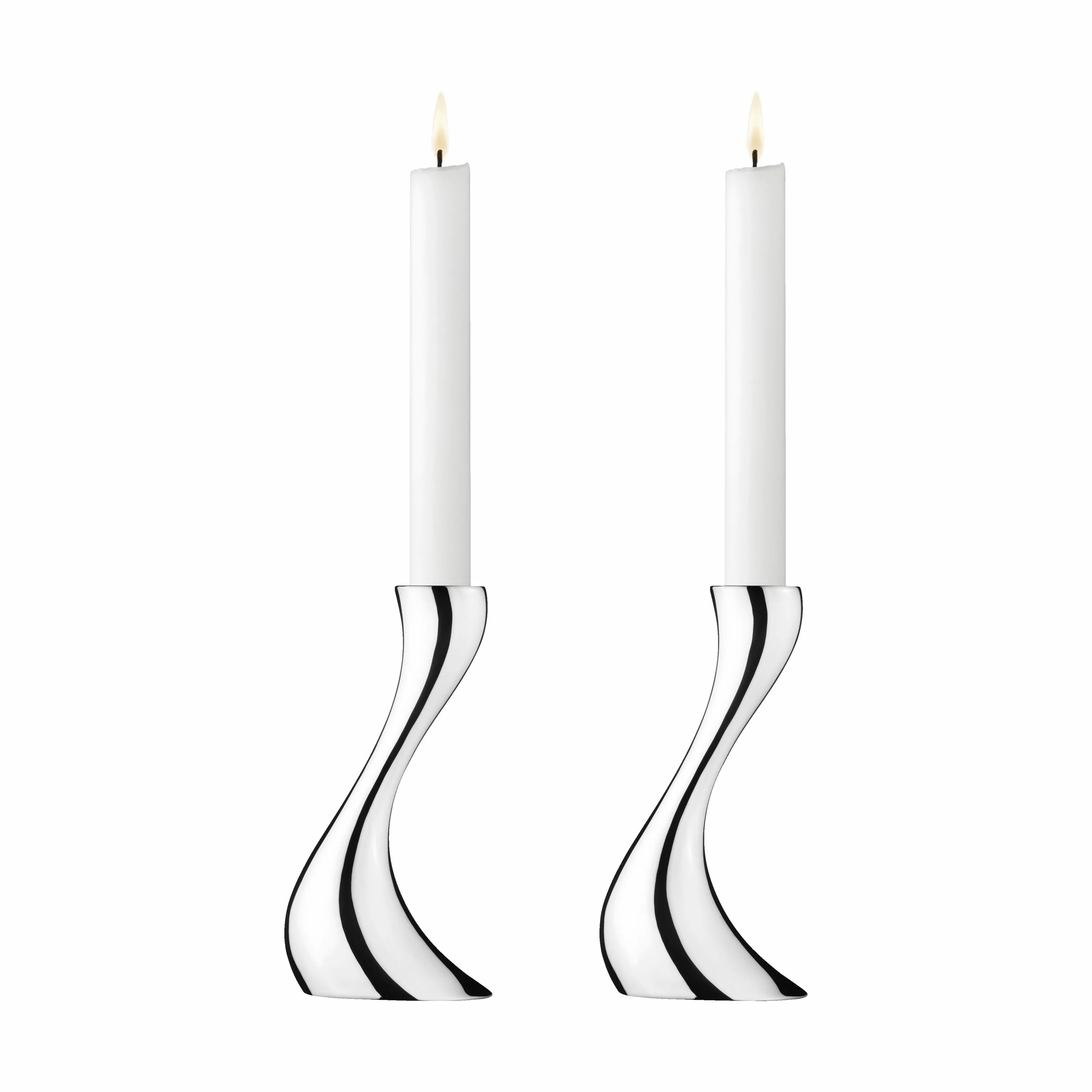 Georg Jensen Kronelysestage Cobra Lysestagesæt - 2 stk. i Blank/Stål, 16 cm, 1
