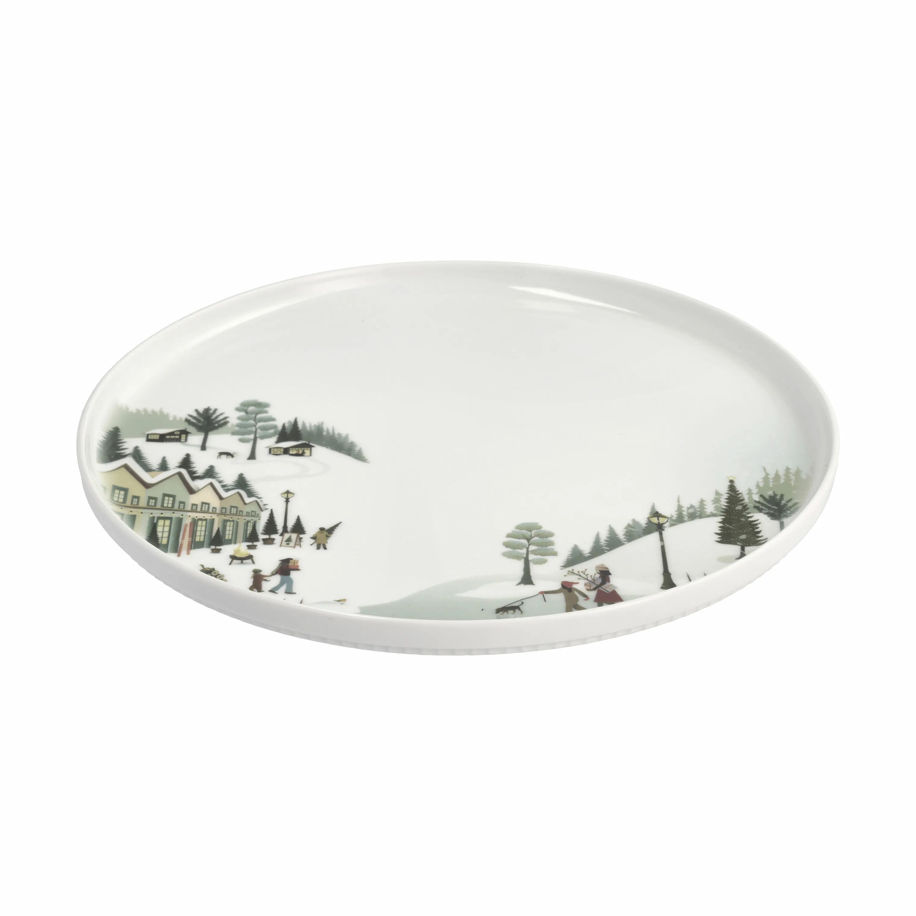 Pillivuyt Middagstallerkener Vinter Tallerken i Hvid/rød/grøn/brun, 26 cm, 4