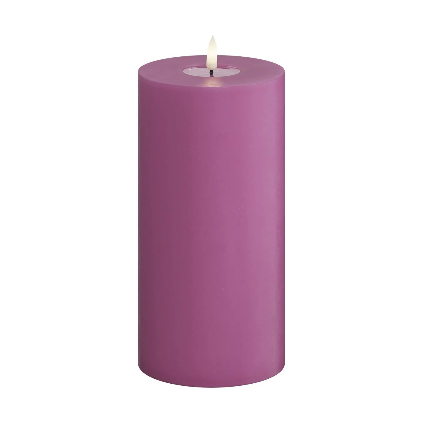 Deluxe Homeart LED-lys Real Flame LED Bloklys i Magenta , 20 cm, 1