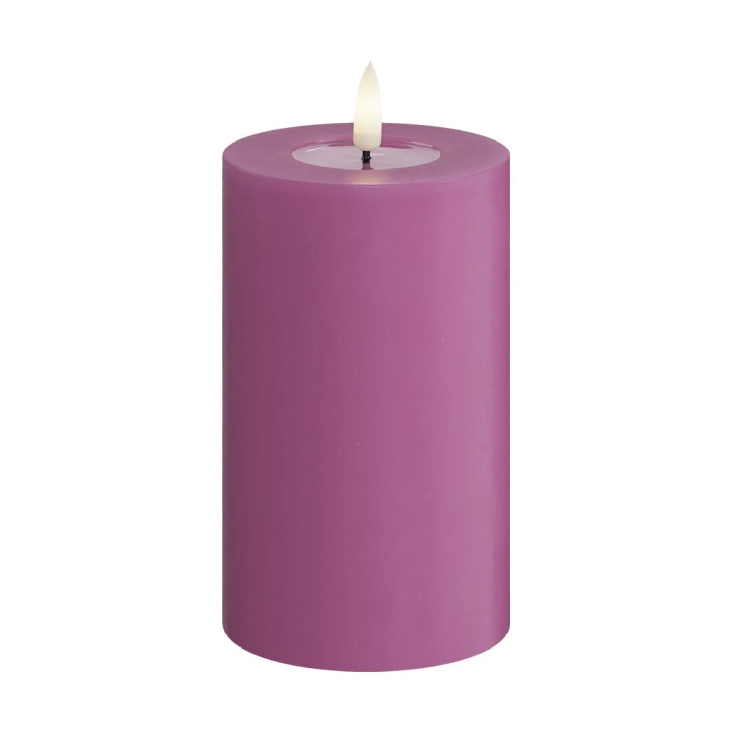 Deluxe Homeart LED-lys Real Flame LED Bloklys i Magenta , 12,5 cm, 1