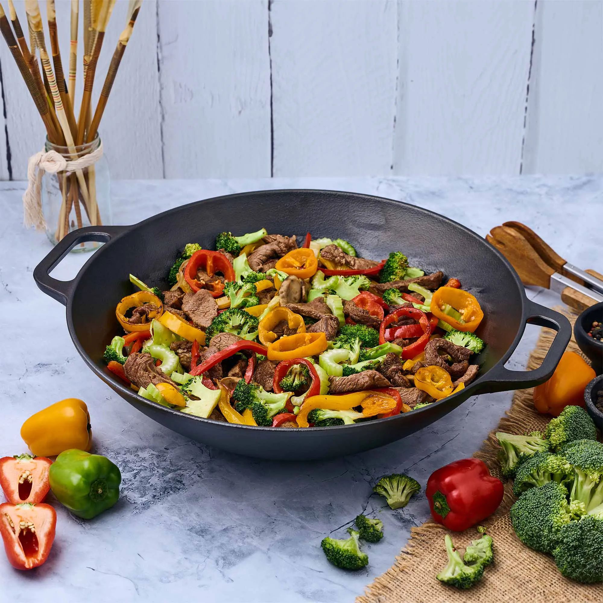 Victoria Wokpander Emaljeret Wok i Sort, 2