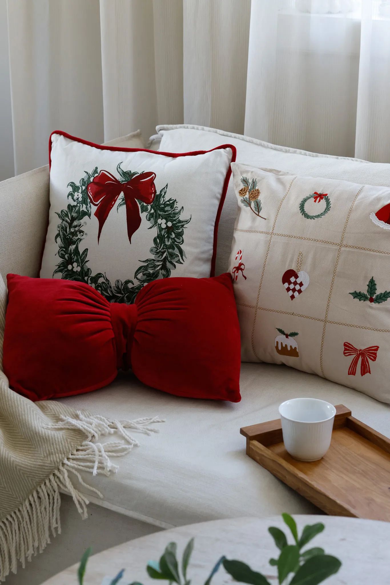 Casa Christmas Pyntepuder Pyntepude i beige, 2