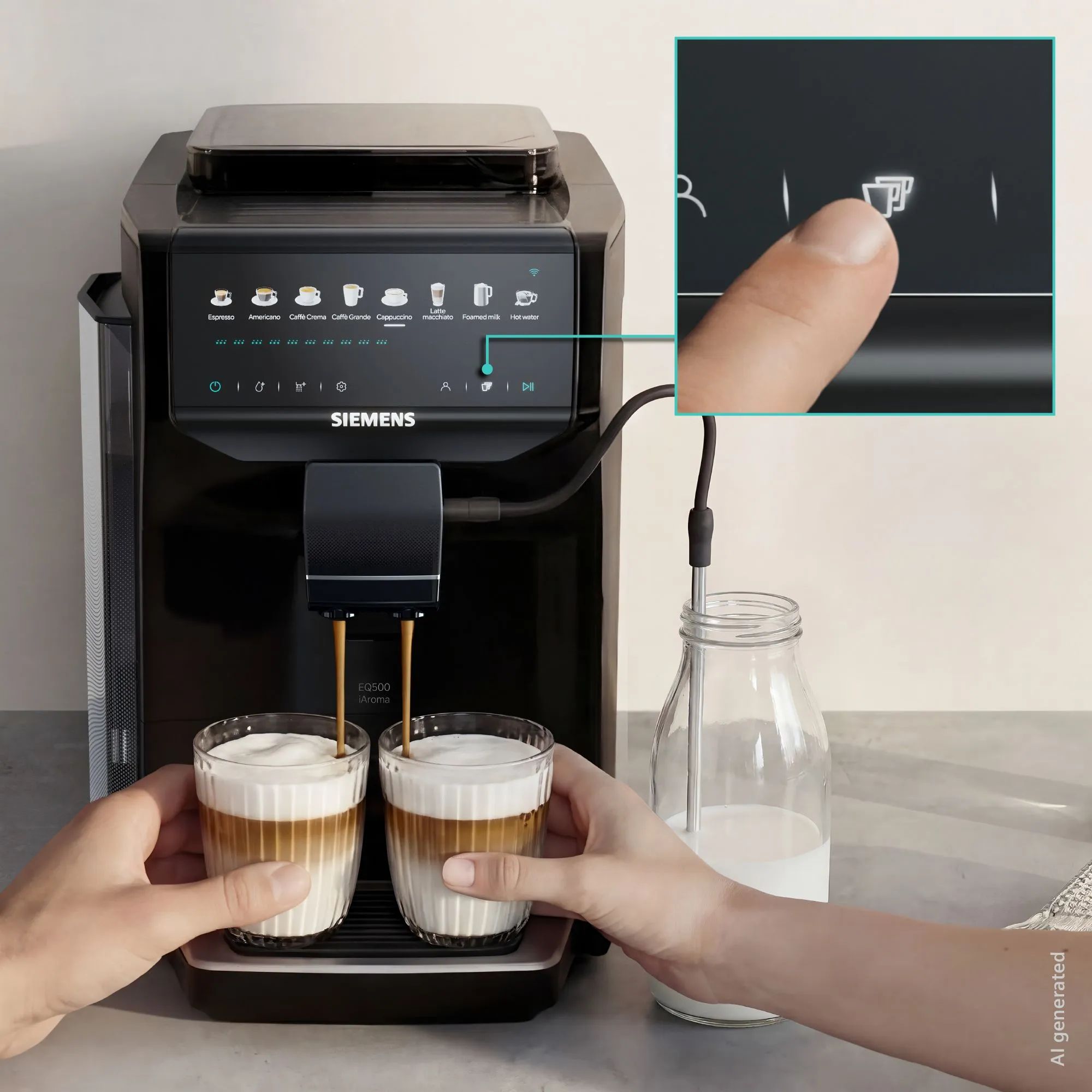 Siemens Espressomaskiner EQ500 iAroma Espressomaskine TP553E19 i Sort, 2