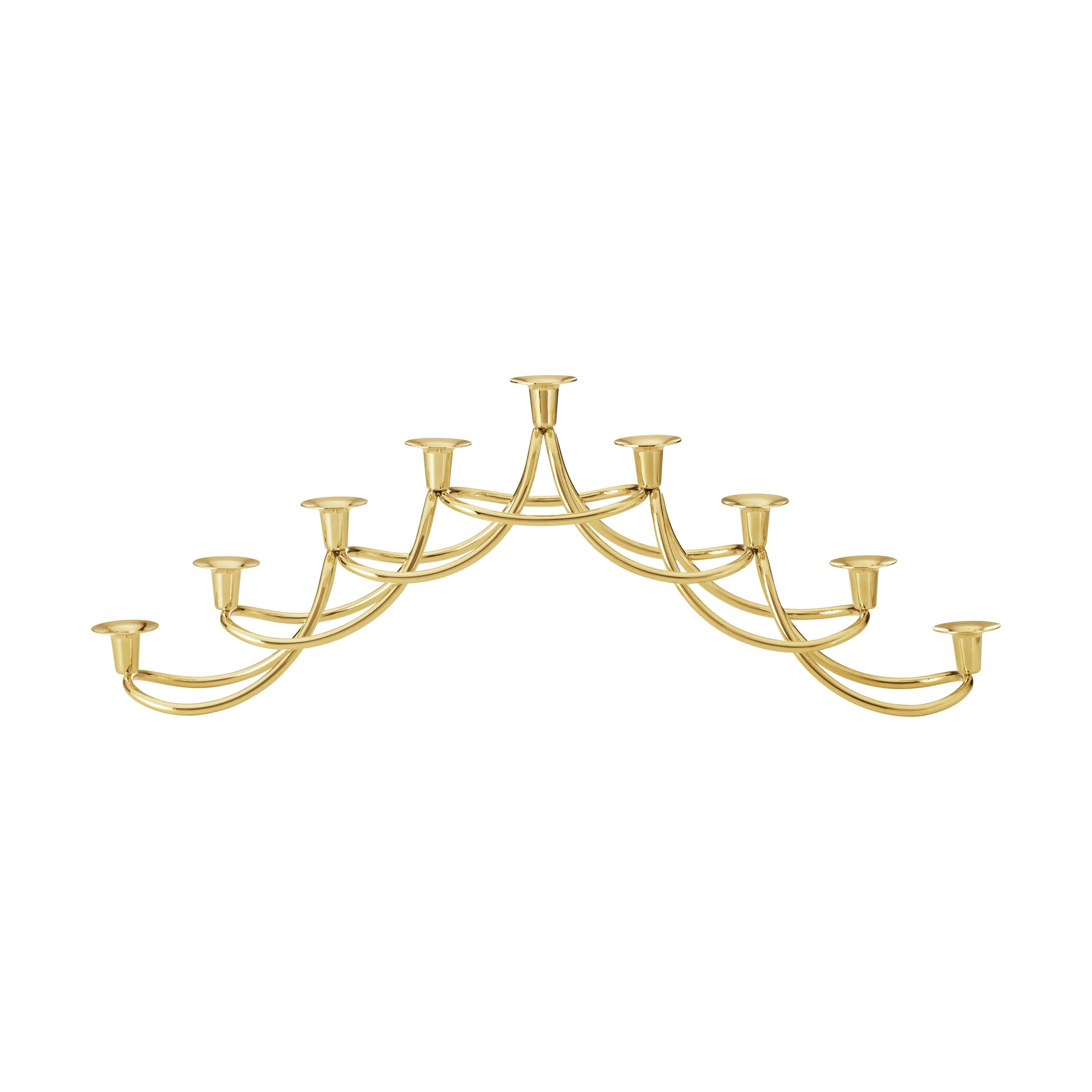 Georg Jensen Kronelysestage Harmony Menorah Lysestage i Guldbelagt, 1