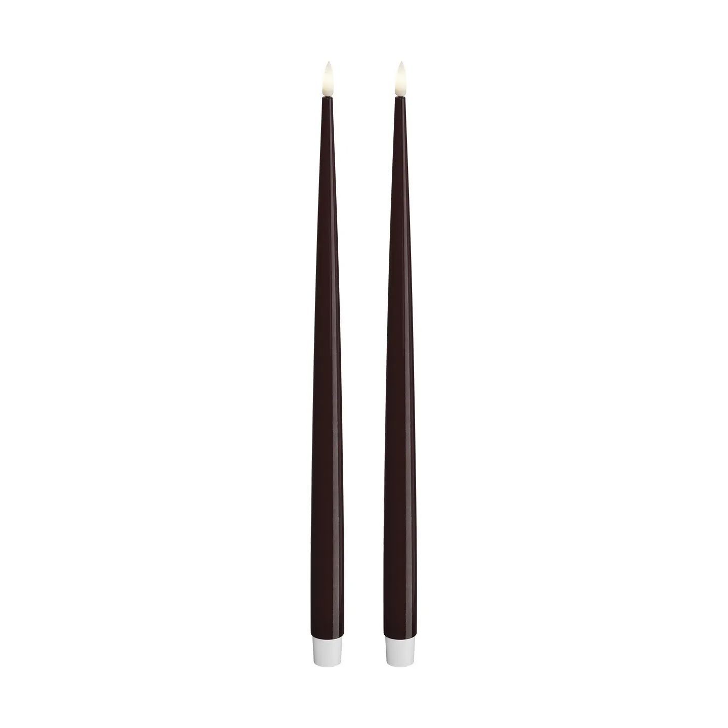 Deluxe Homeart LED-lys Real Flame LED Kertelys i Mørk bourgogne, 38 cm, 1
