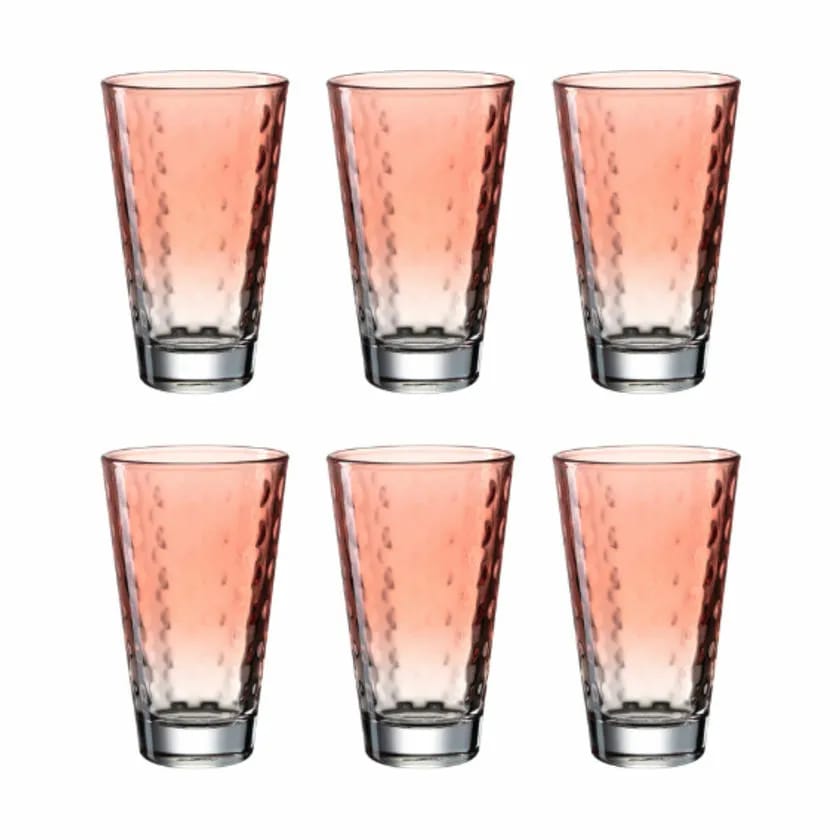 Leonardo Vandglas Leonardo Vandglas - 6 stk. i Klar/koral, 30 cl, 1